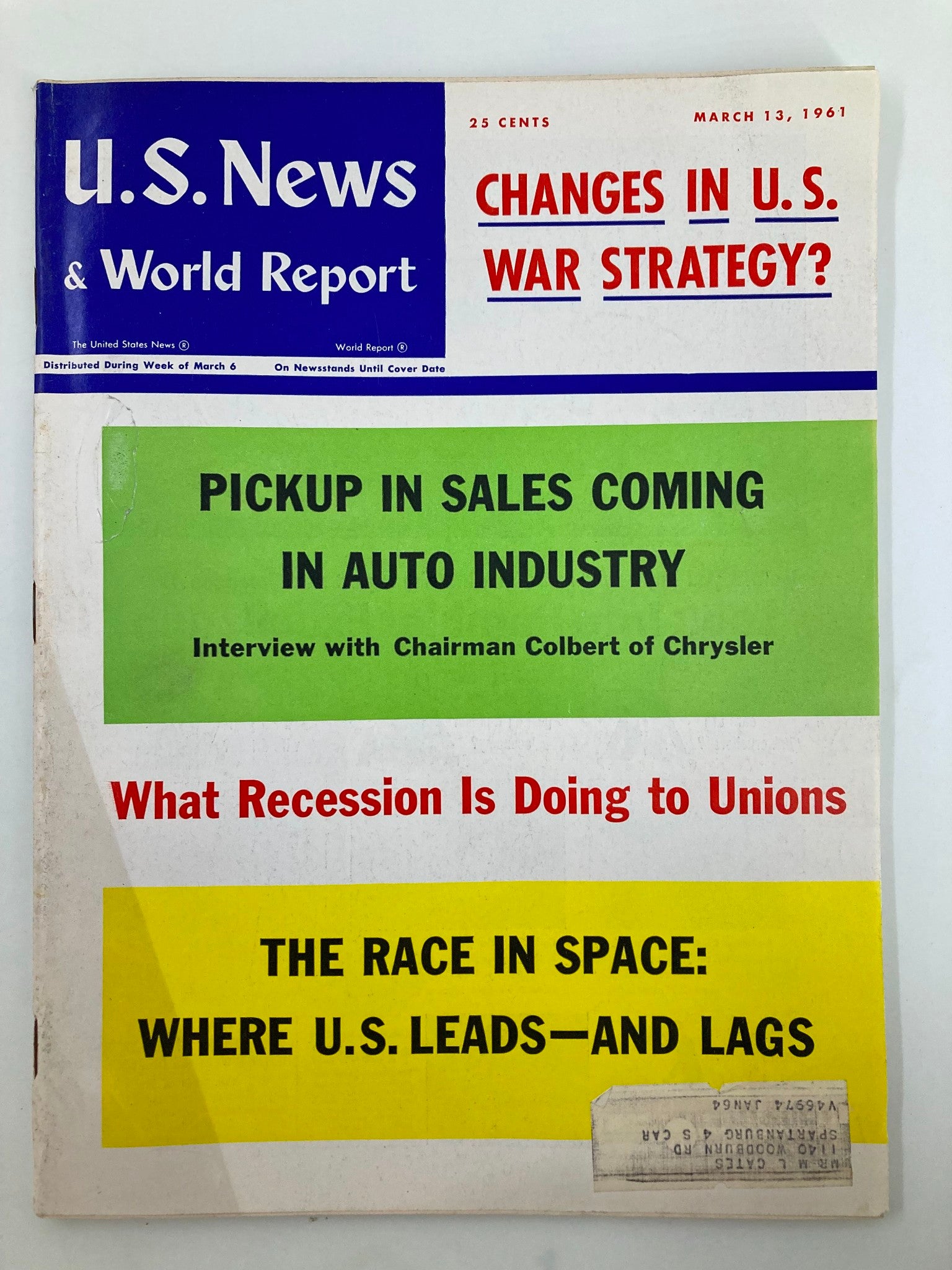 US News & World Report Magazine March 13 1961 Changes in U.S. War Strategy?