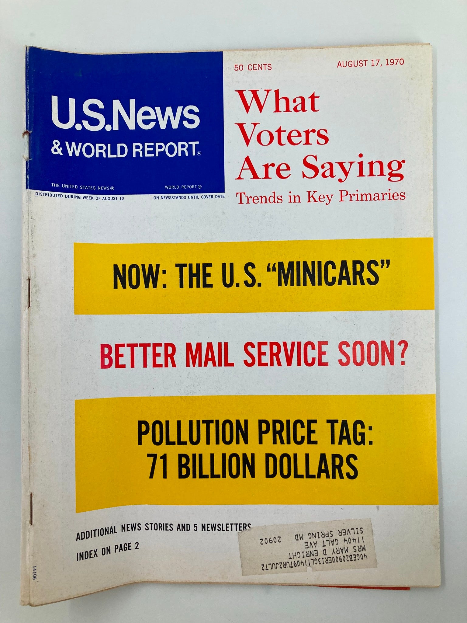 US News & World Report Magazine August 17 1970 What Voters Are Saying