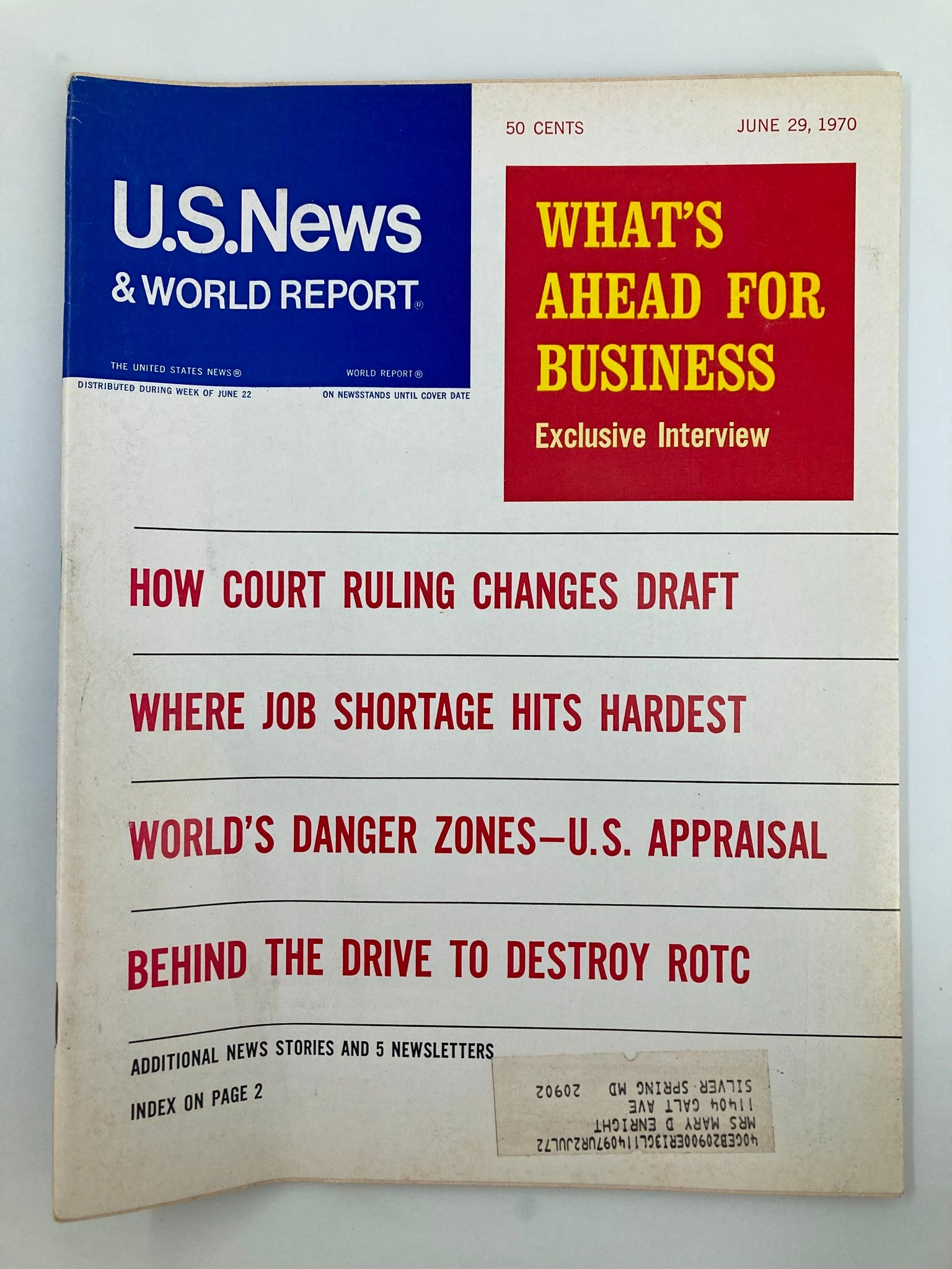 US News & World Report Magazine June 29 1970 How Court Ruling Changes Draft