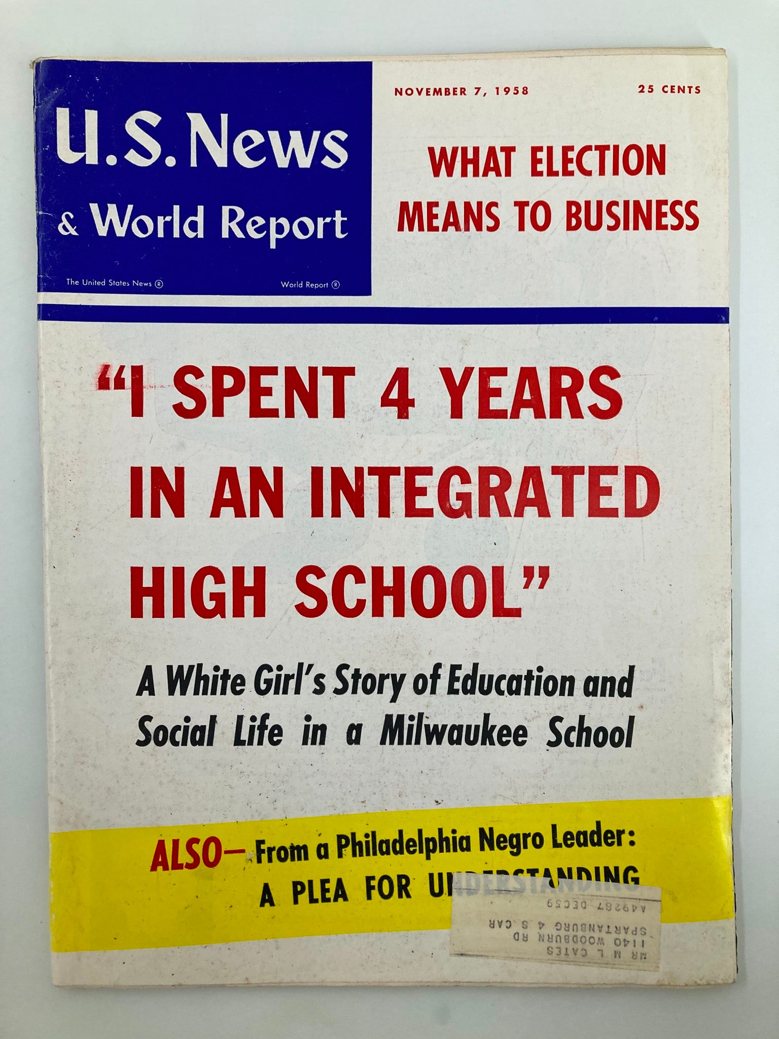 US News & World Report Magazine November 7 1958 What Election Means to Business