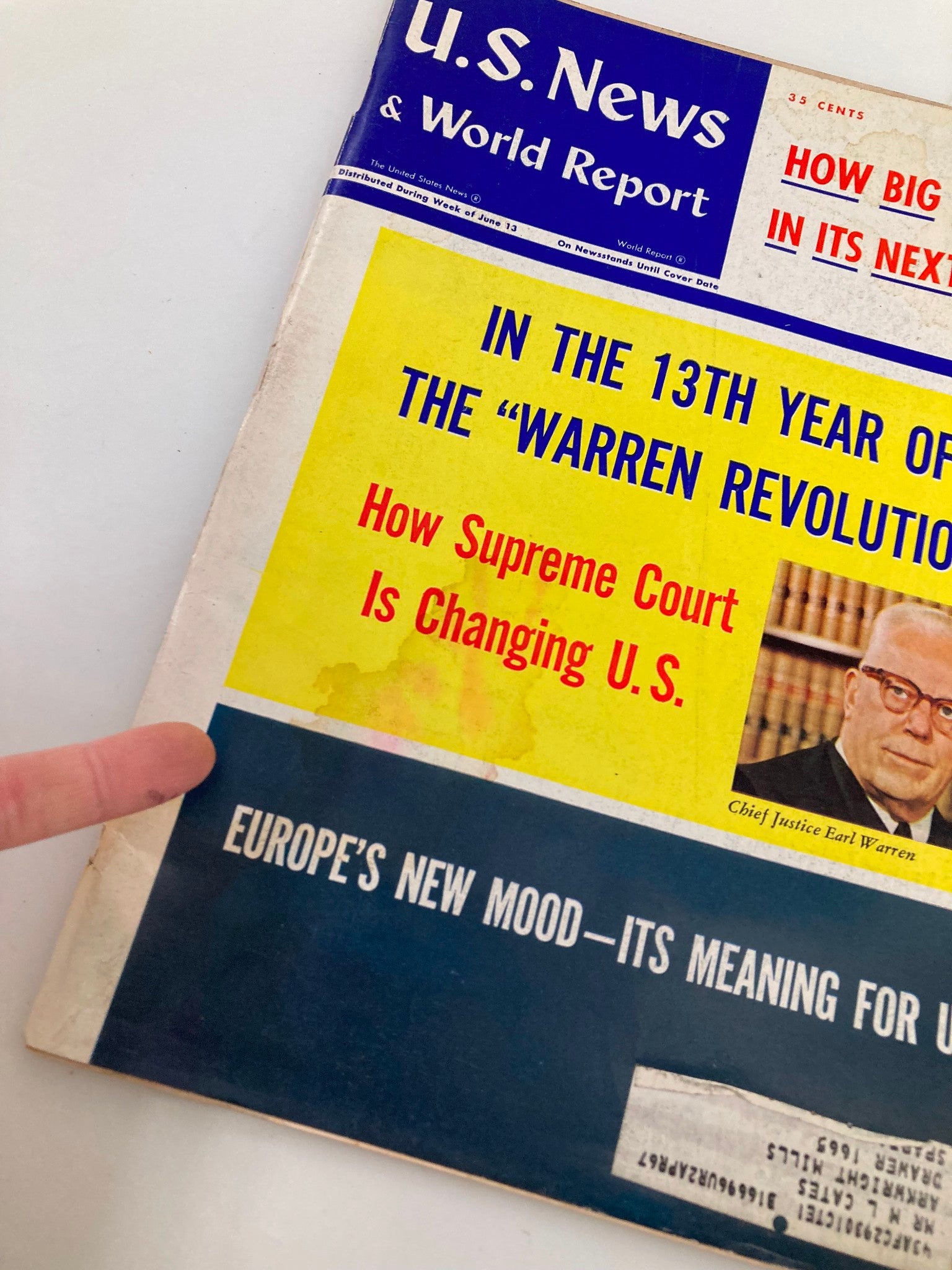 US News & World Report Magazine June 20 1966 How Supreme Court is Changing U.S.