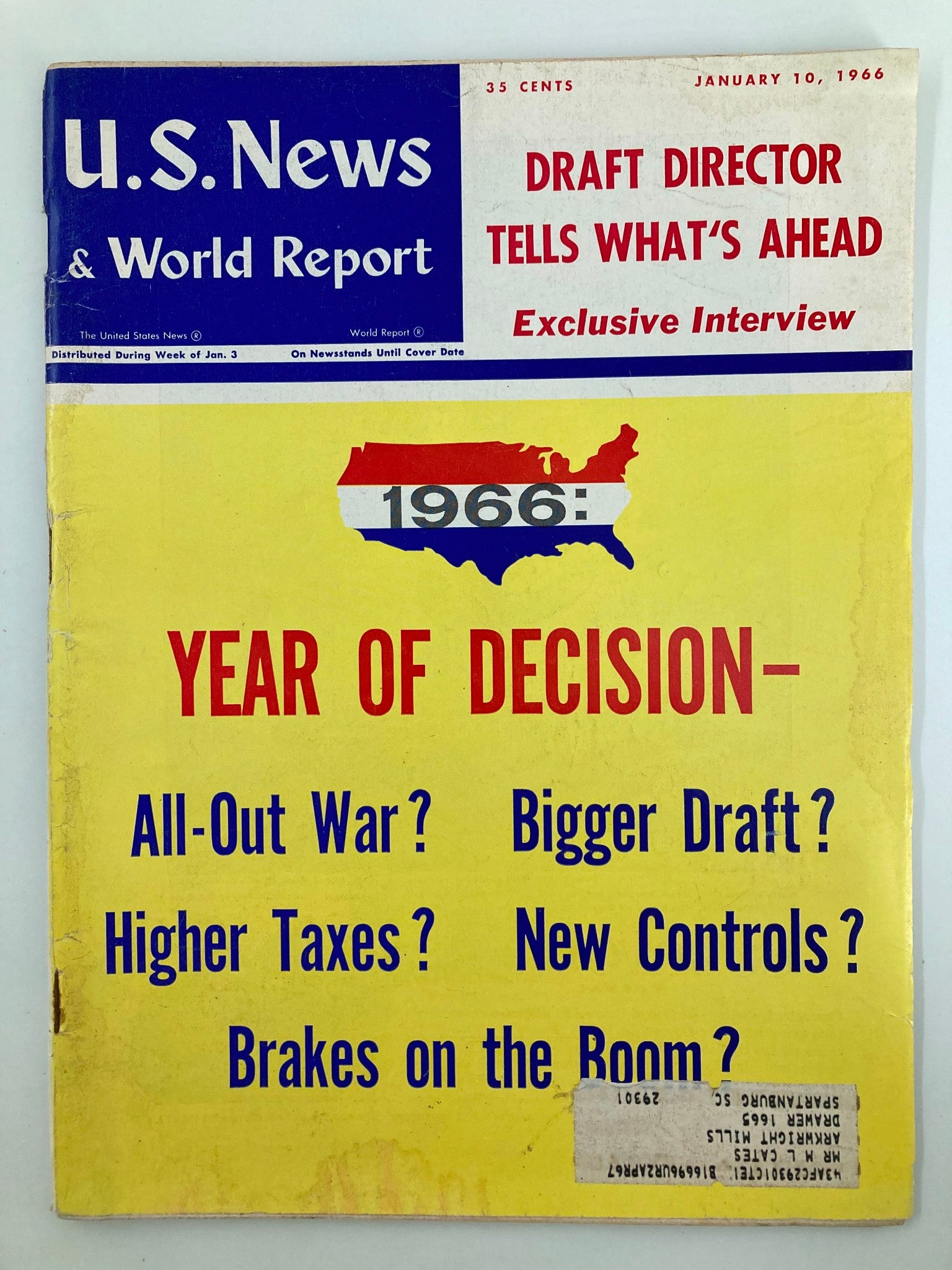 US News & World Report Magazine January 10 1966 Draft Director Tell What's Ahead