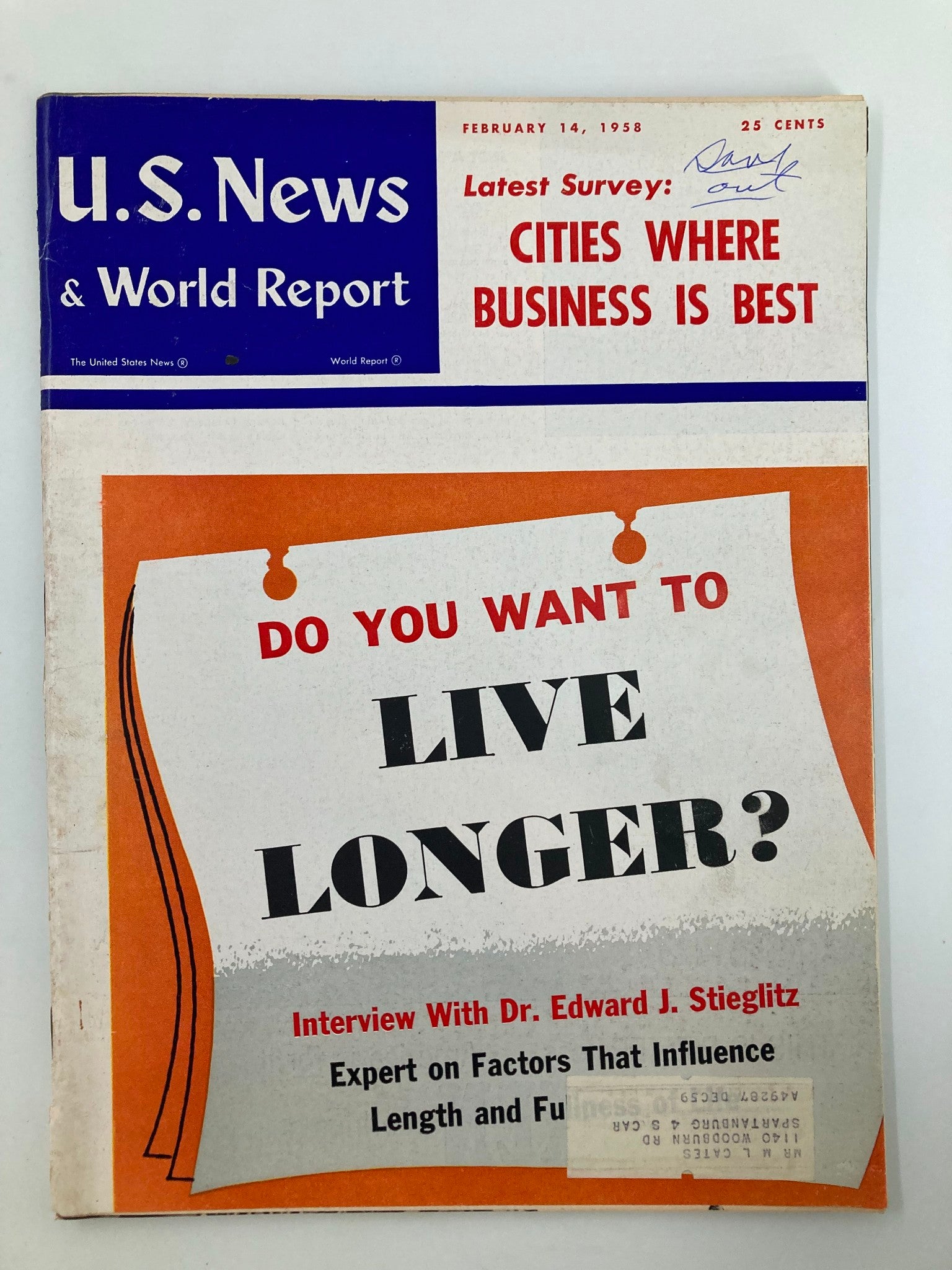 US News & World Report Magazine February 14 1958 Cities Where Business is Best