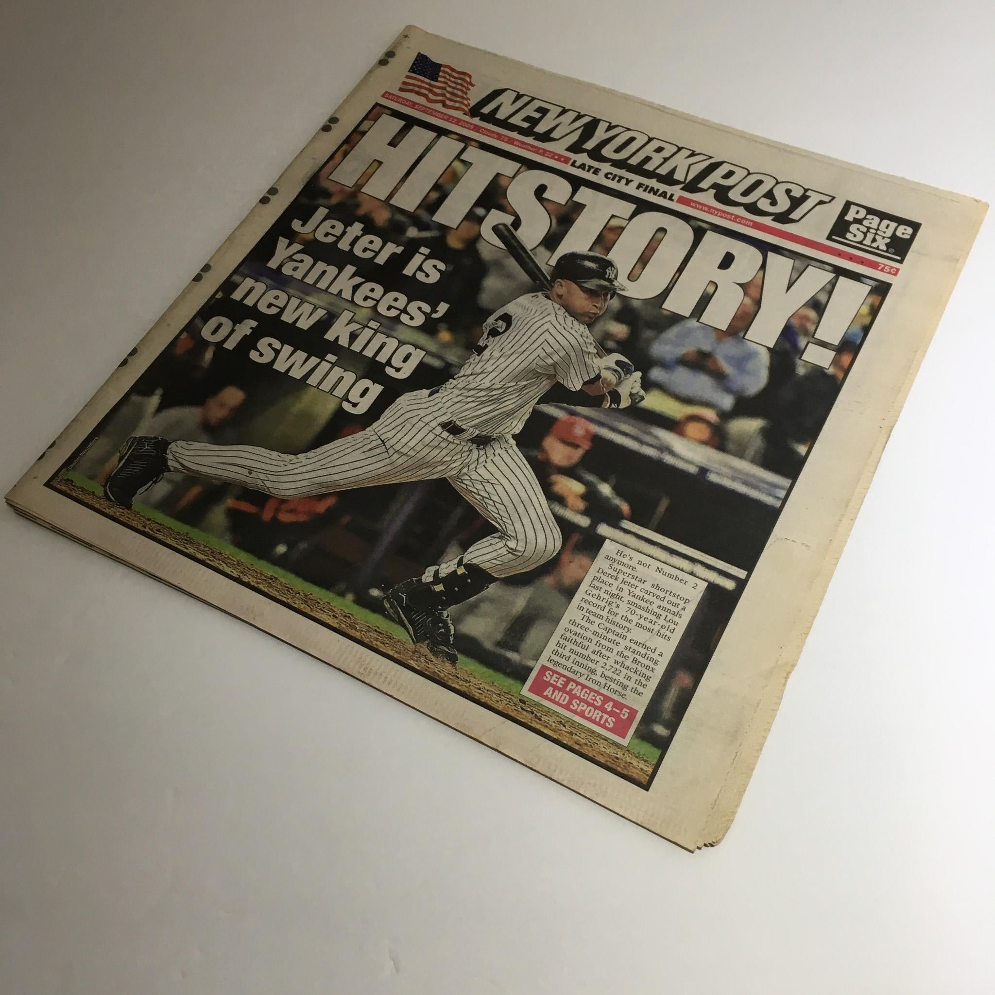 NY Post: Sept 12 2009, Jeter is Yankees' New King of King