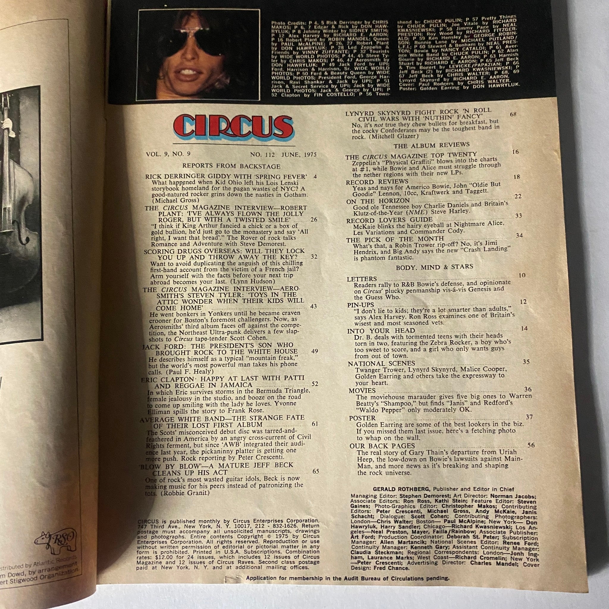 VTG Circus Magazine June 1975 No. 112 Rick Derringer, Robert Plant No Label