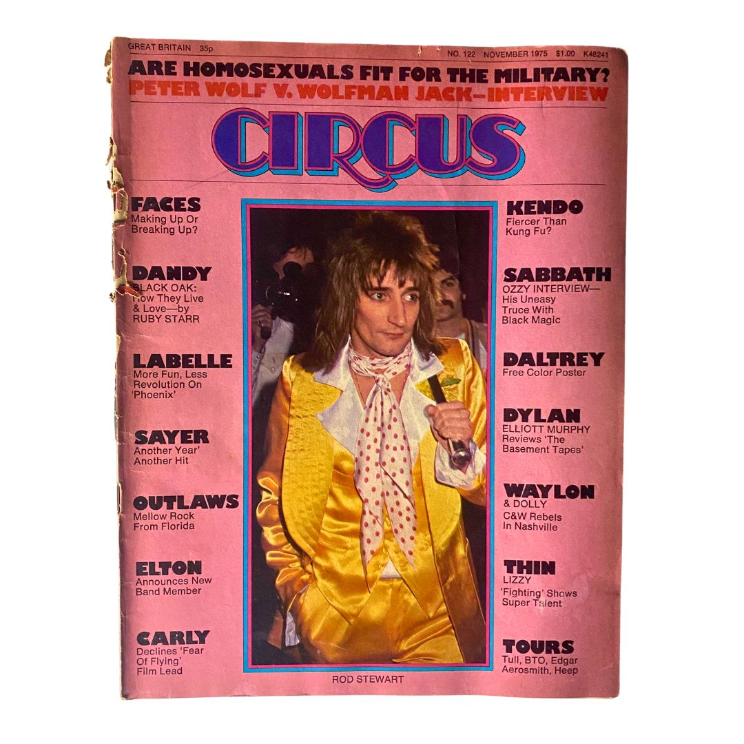 VTG Circus Magazine November 1975 No. 122 Rod Stewart No Label