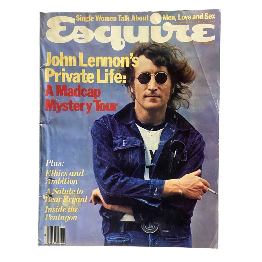 VTG Esquire Magazine November 1980 Vol 94 No. 5 John Lennon No Label