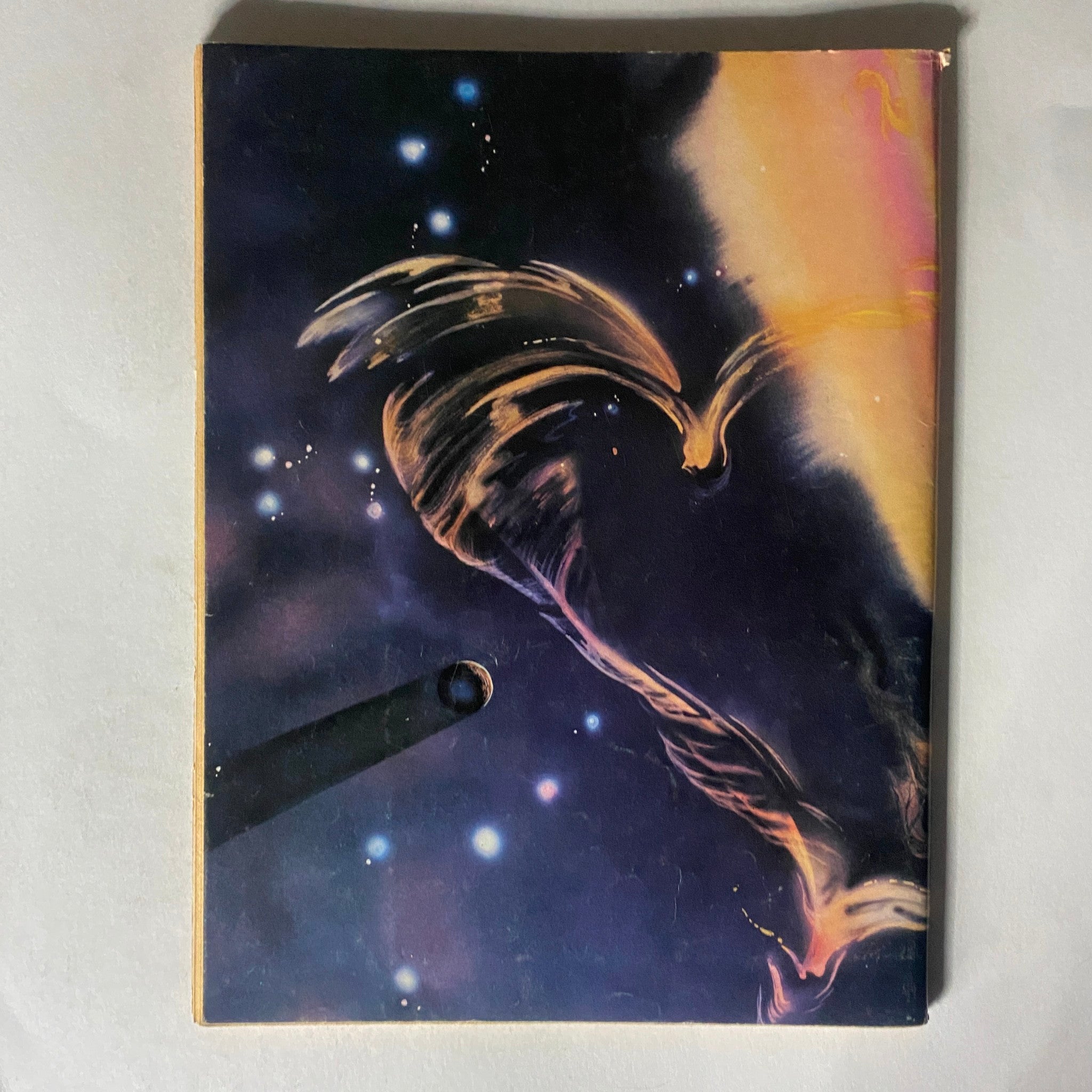 Back cover of VTG Galielo Magazine of Science & Fiction January 1980, showcasing vibrant cosmic artwork, highlighting the magazine's focus on science fiction themes.