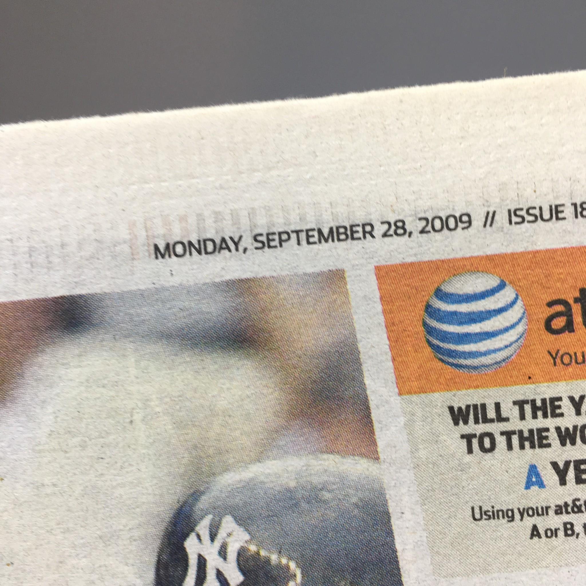 NY Daily News: 9/28/09, Holy Cow!Yanks Win Al East Crown w/ Sweep Over Rival Sox