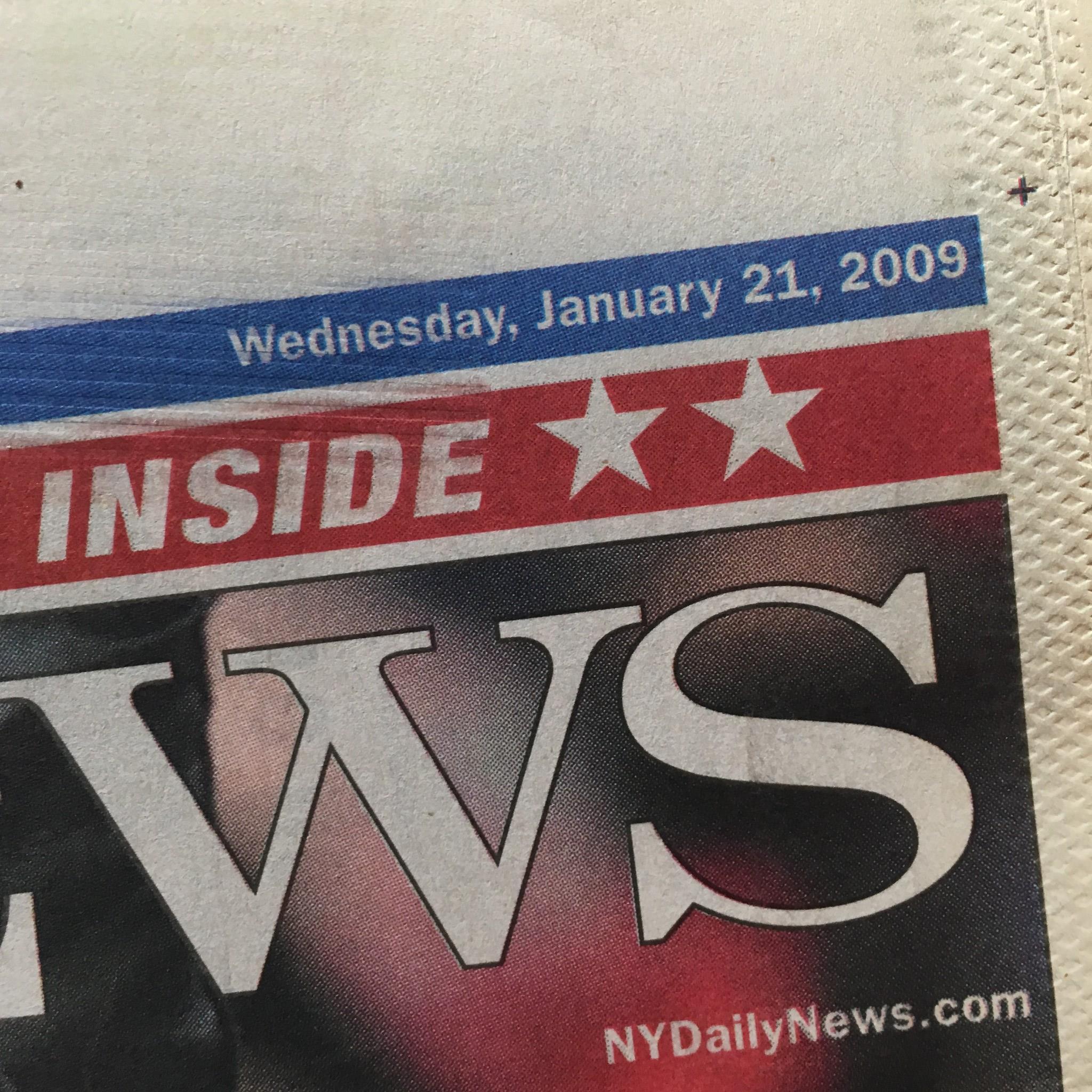 New York Daily News: Jan 21 2009, A Glorious Beginning