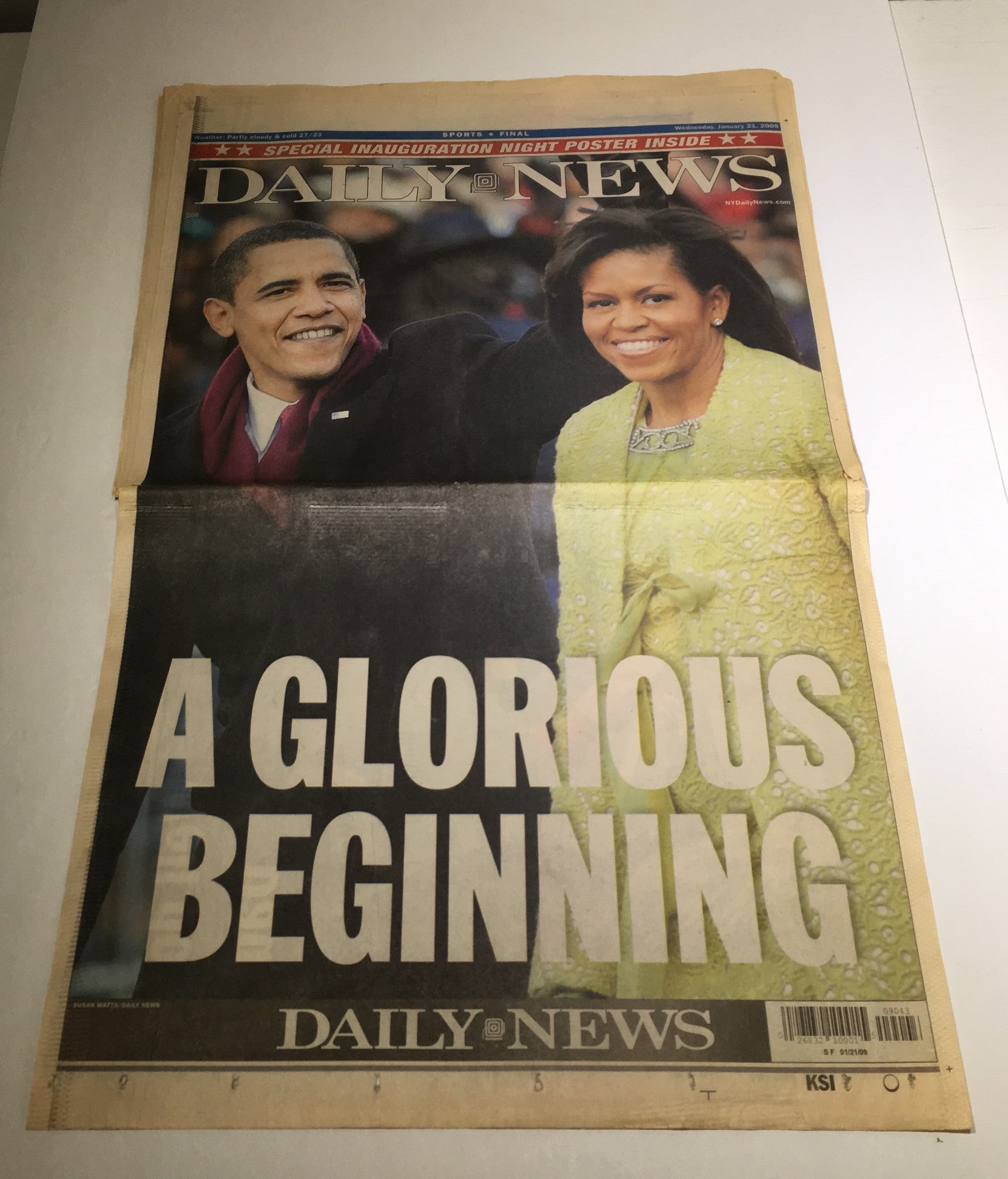 New York Daily News: Jan 21 2009, Inauguration Night 44th President of USA