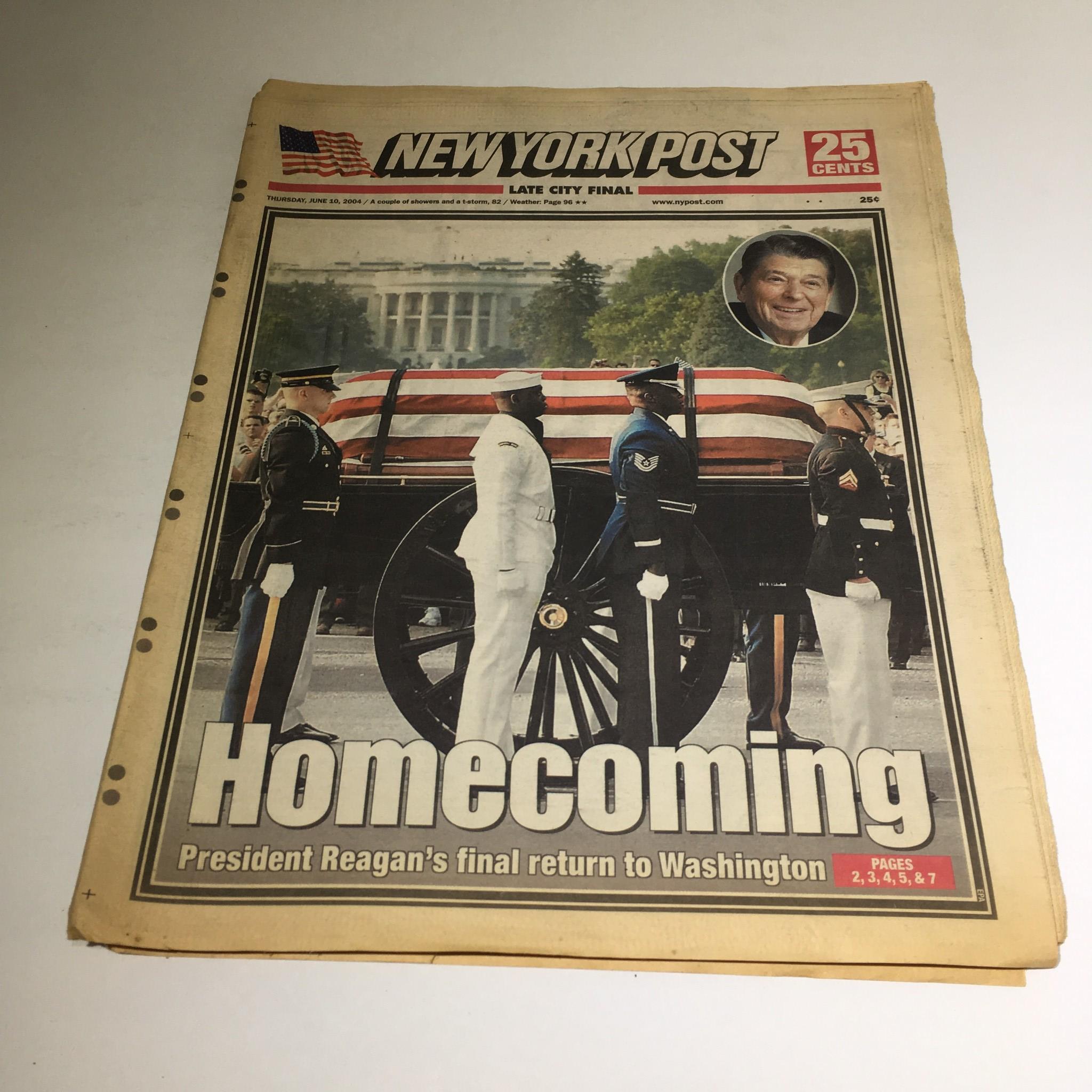 New York Post: 06/10/04,Homecoming, Pres. Reagan's Final Return 2 Washington