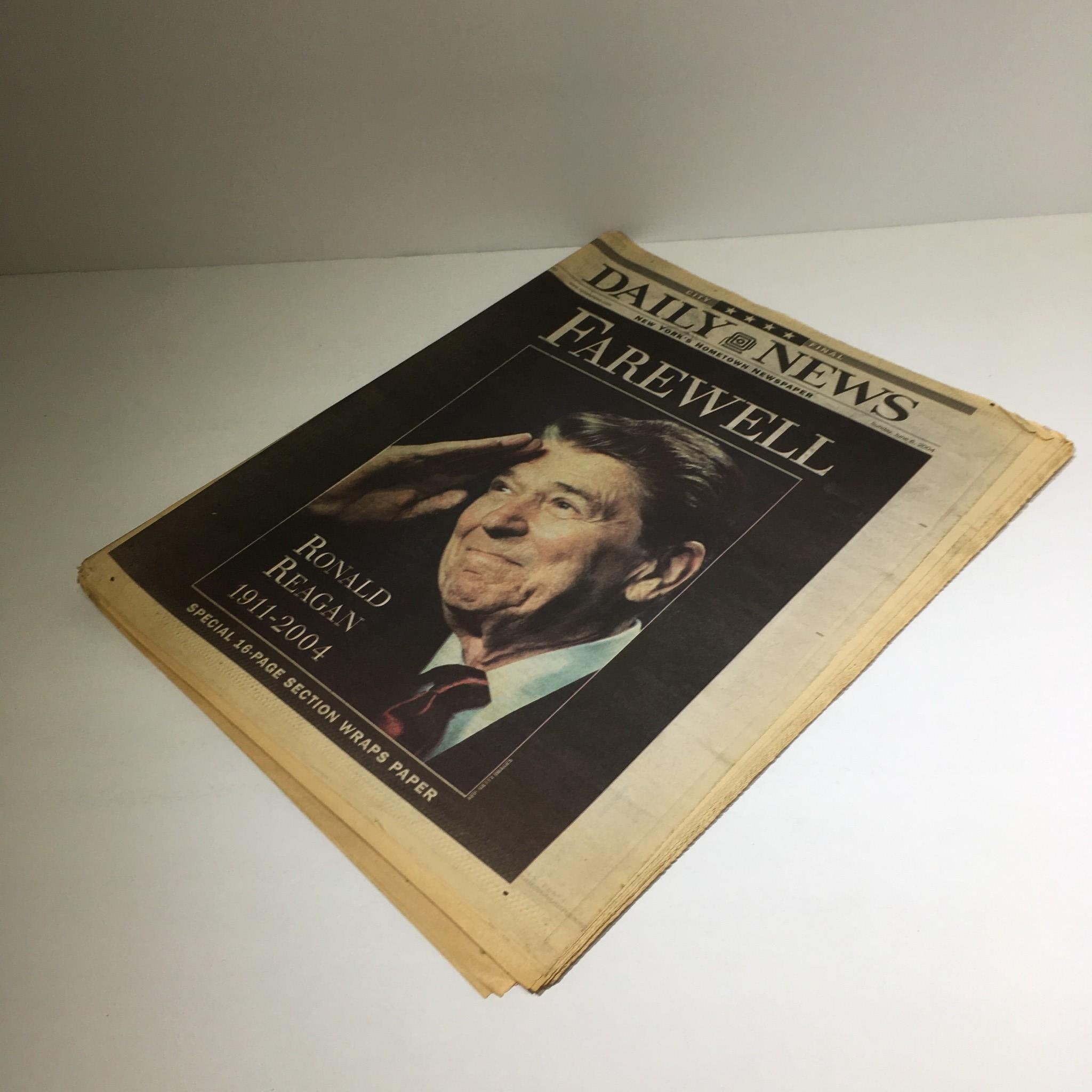 New York Daily News: 06/6/04, Farewell Ronald Reagan 1911-2004