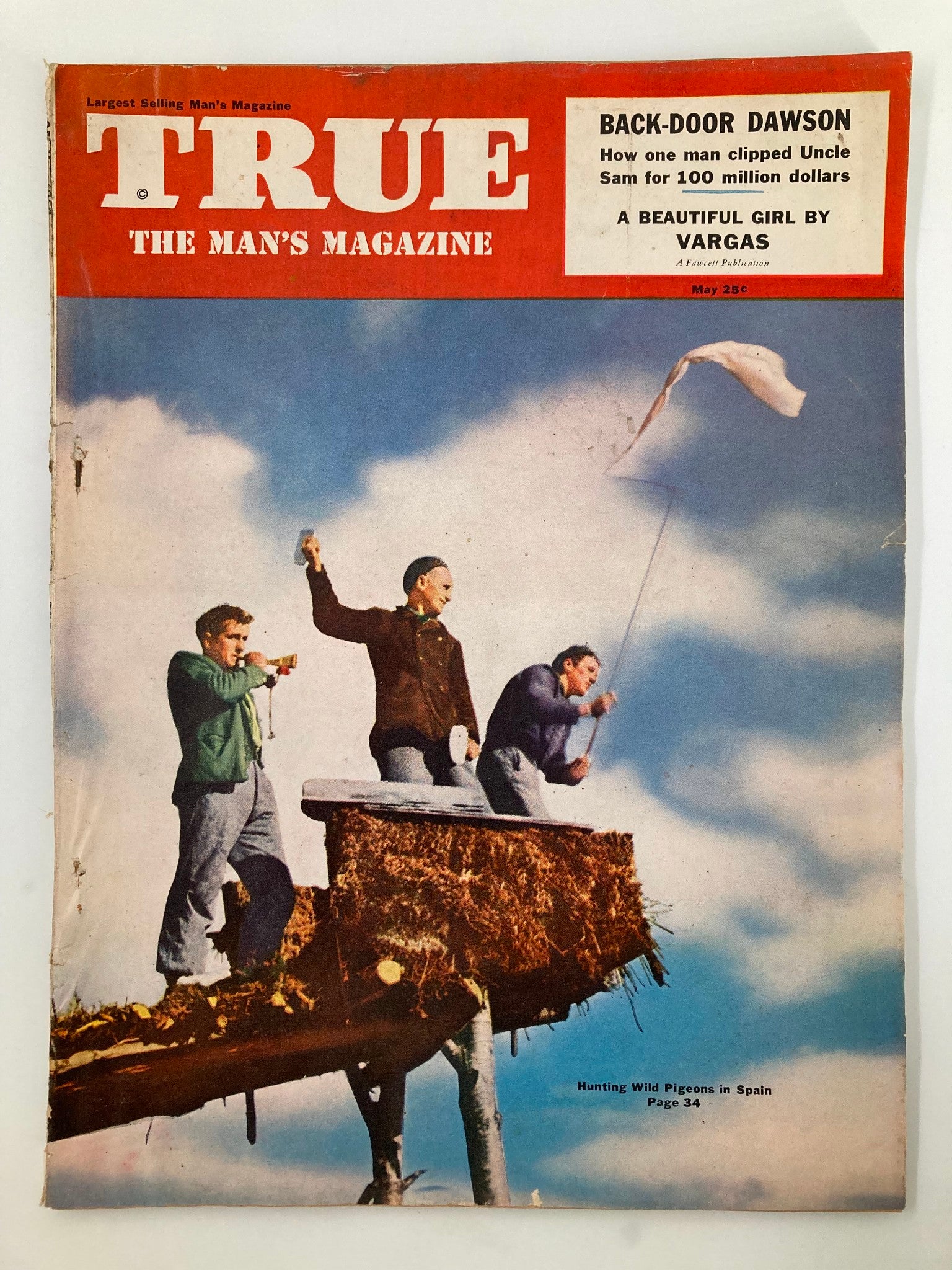 TRUE The Man's Magazine May 1952 Hunting Wild Pigeons in Spain No Label