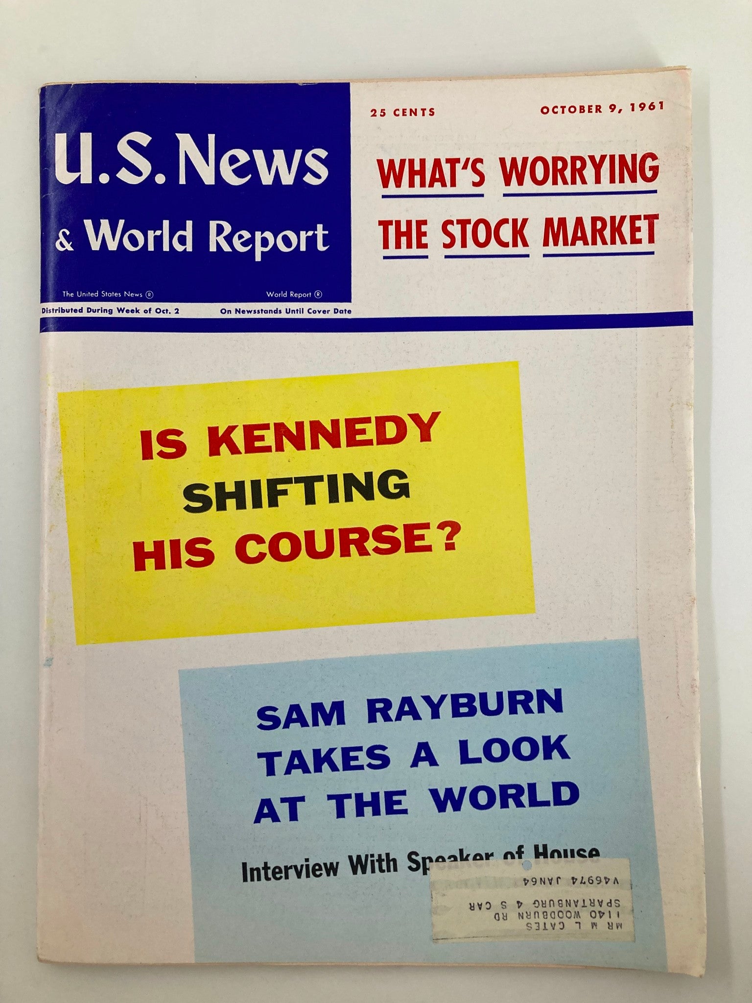 US News & World Report Magazine October 9 1961 Is Kennedy Shifting His Course?