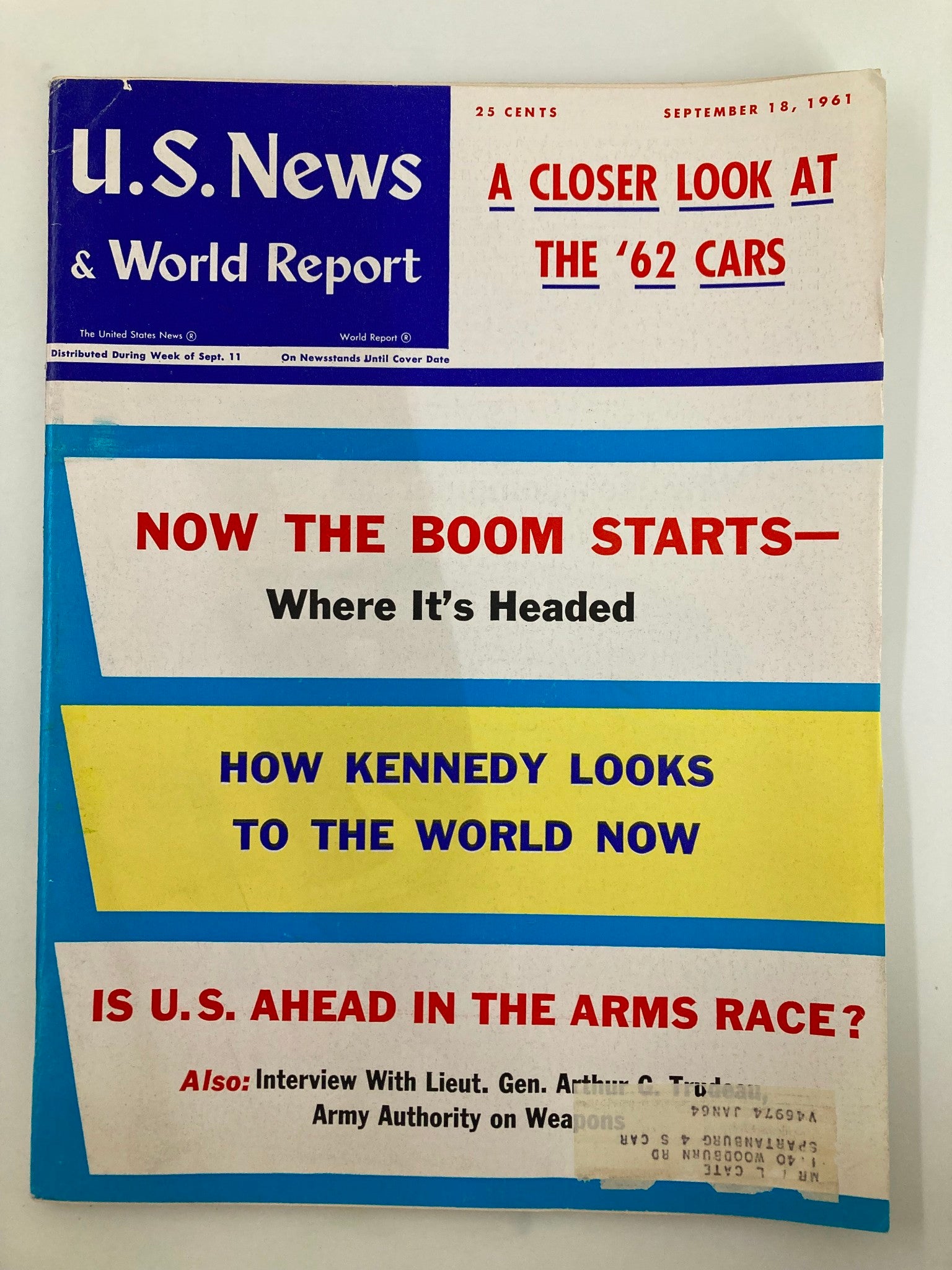 US News & World Report Magazine September 18 1961 How Kennedy Looks To The World