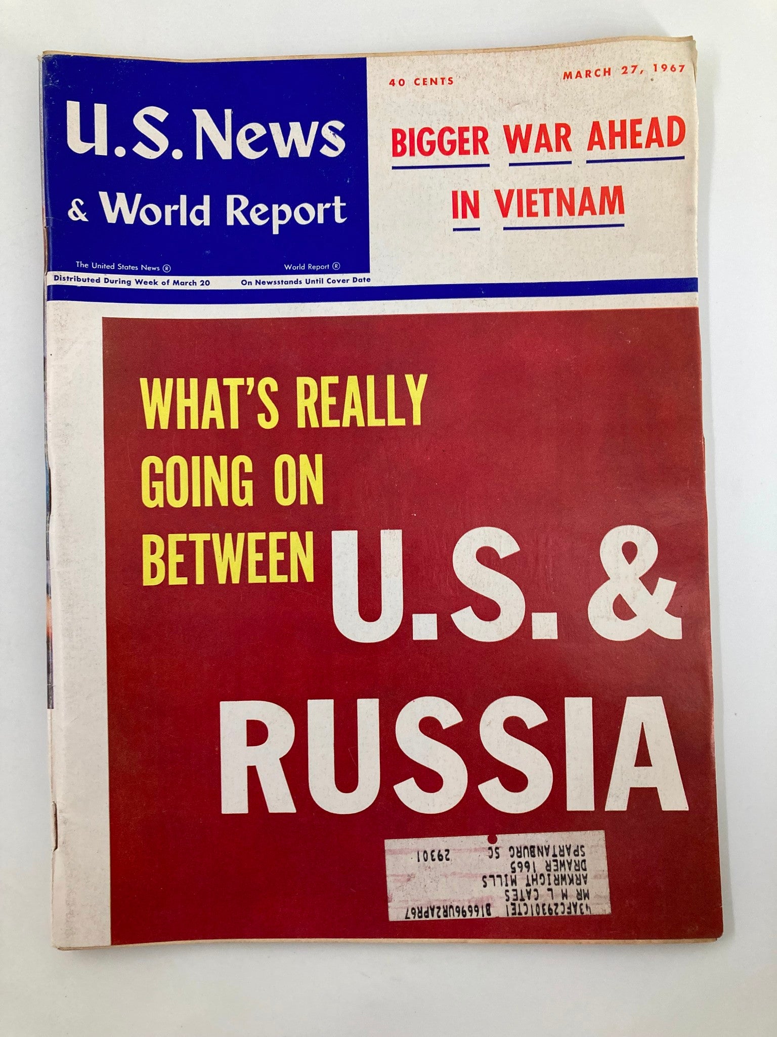 US News & World Report Magazine March 27 1967 Bigger War Ahead in Vietnam