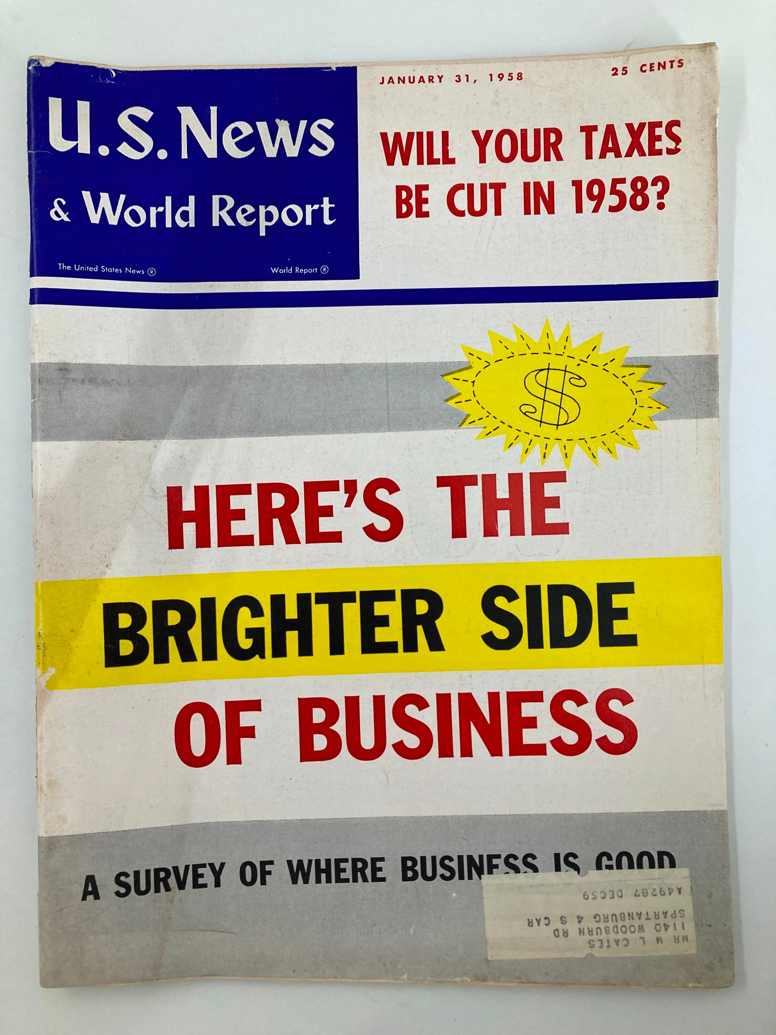 US News & World Report Magazine January 31 1958 Will Your Taxes Be Cut in 1958?