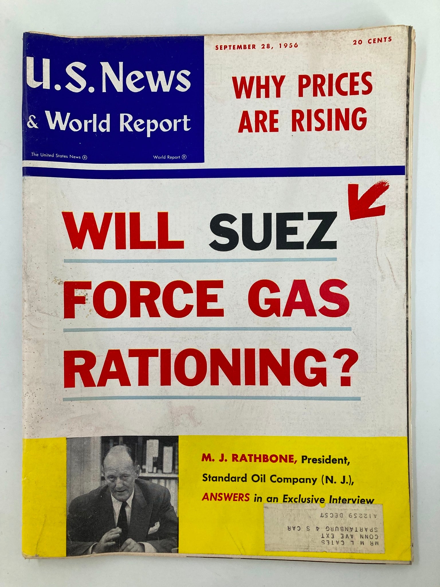 US News & World Report Magazine September 28 1956 Will Suez Force Gas Rationing