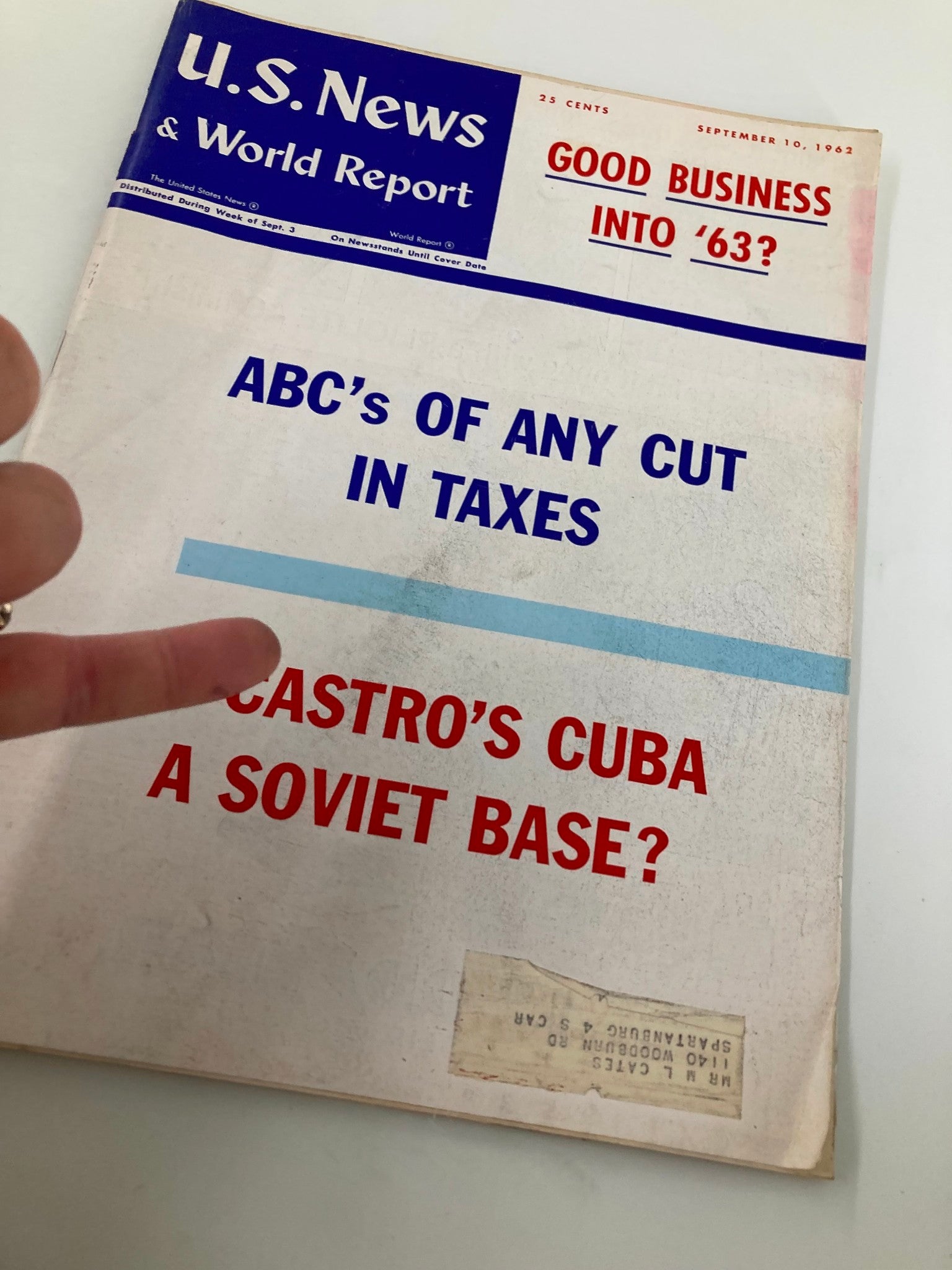 US News & World Report Magazine September 10 1962 ABC's of Any Cut In Taxes