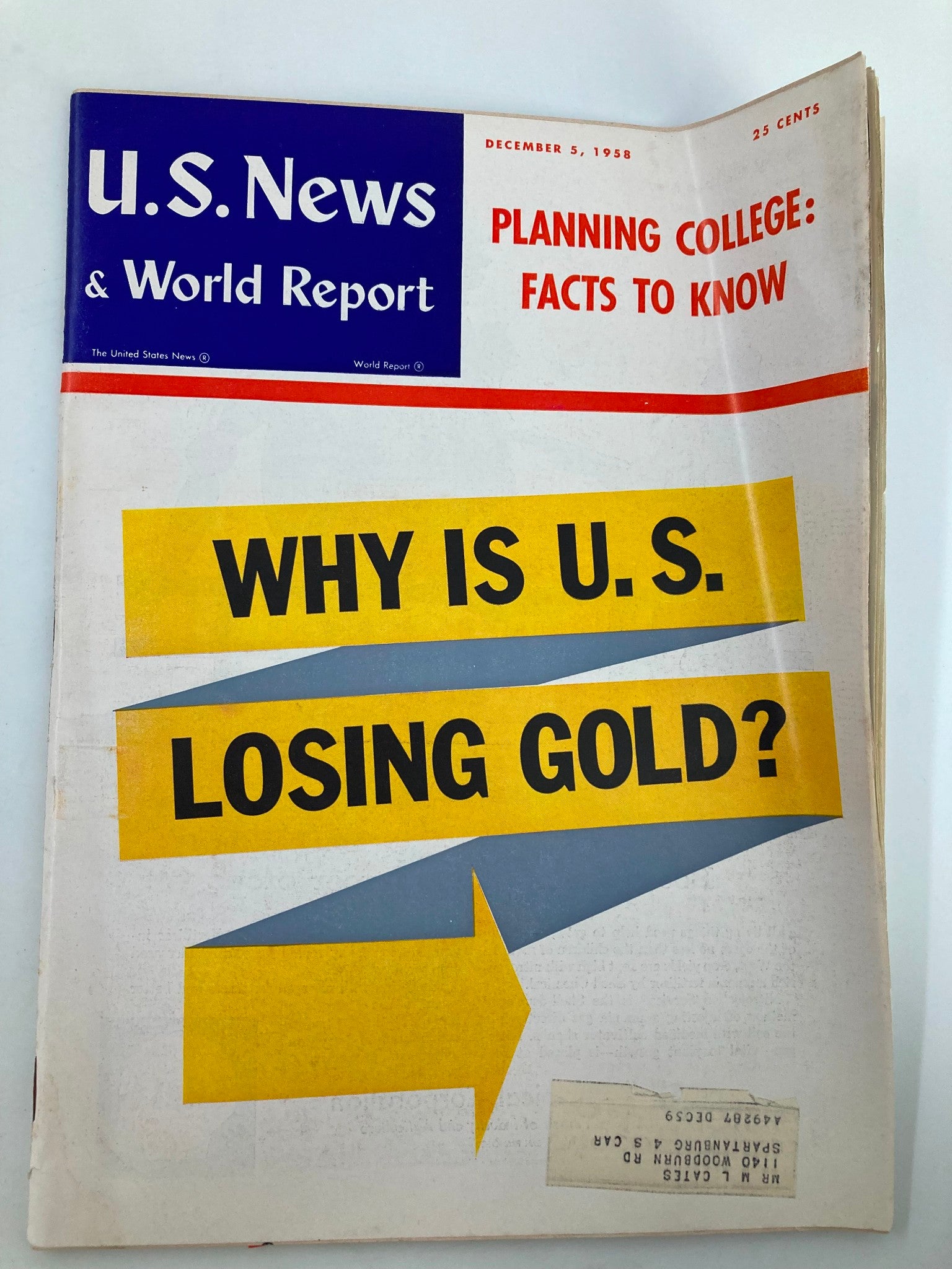 US News & World Report Magazine December 5 1958 Why Is U.S. Losing Gold?