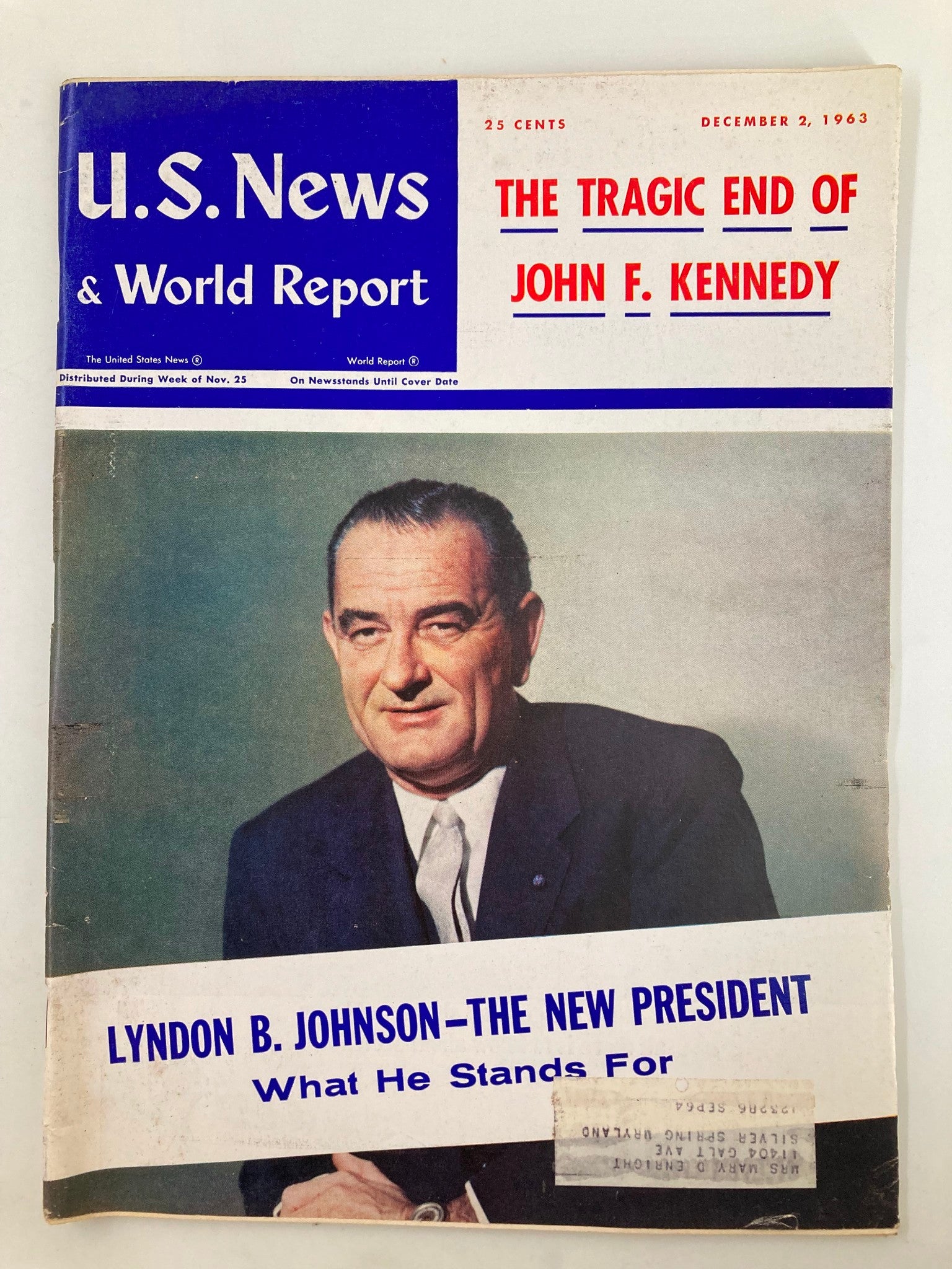 US News & World Report Magazine December 2 1963 Lyndon B. Johnson New President