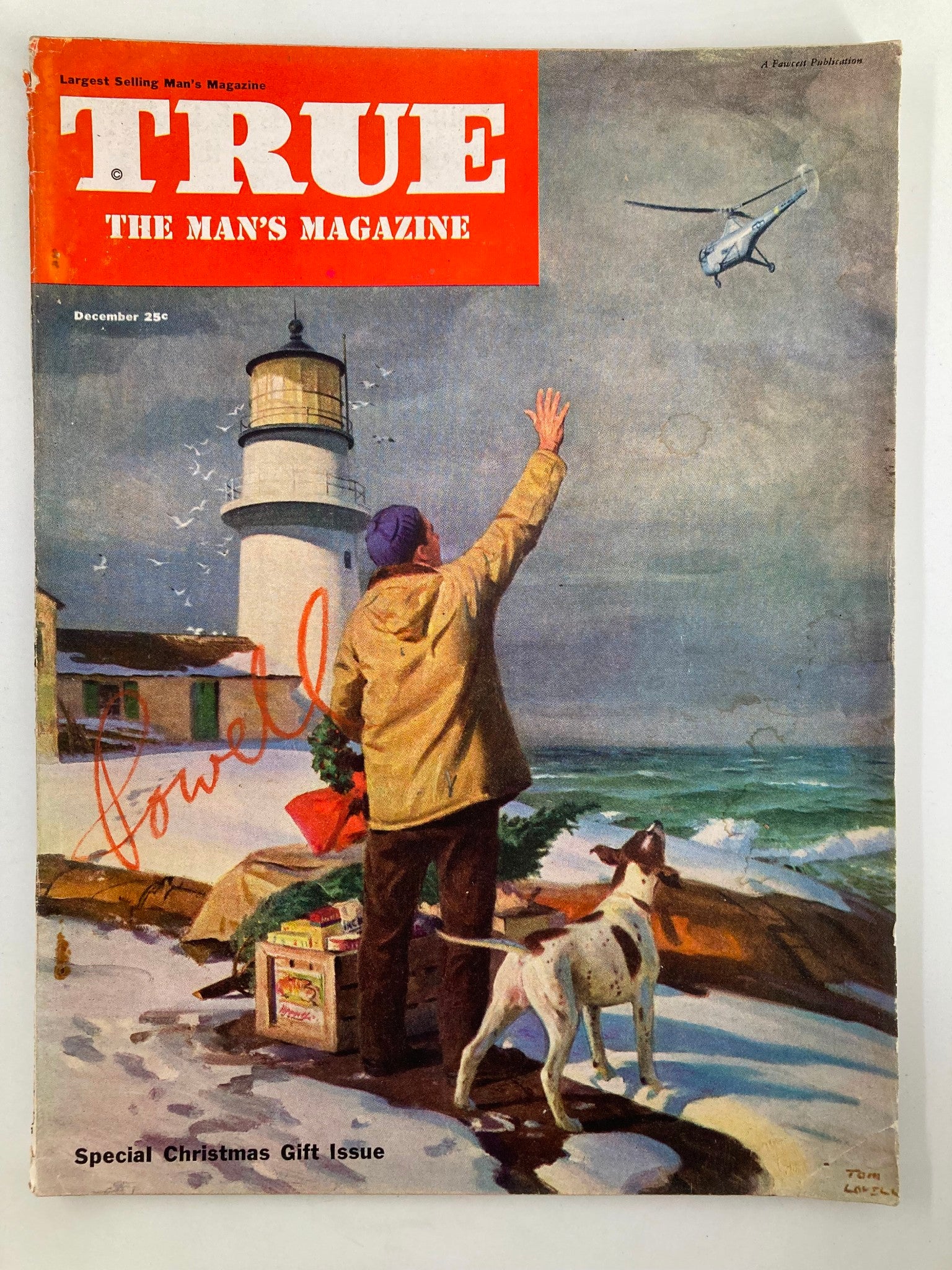 TRUE The Man's Magazine December 1949 A Christmas Cover No Label