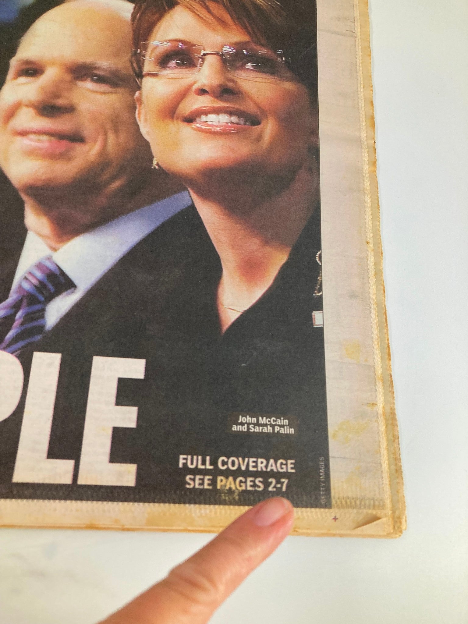 Daily News Newspaper August 30 2008 John McCain and Sarah Palin Odd Couple