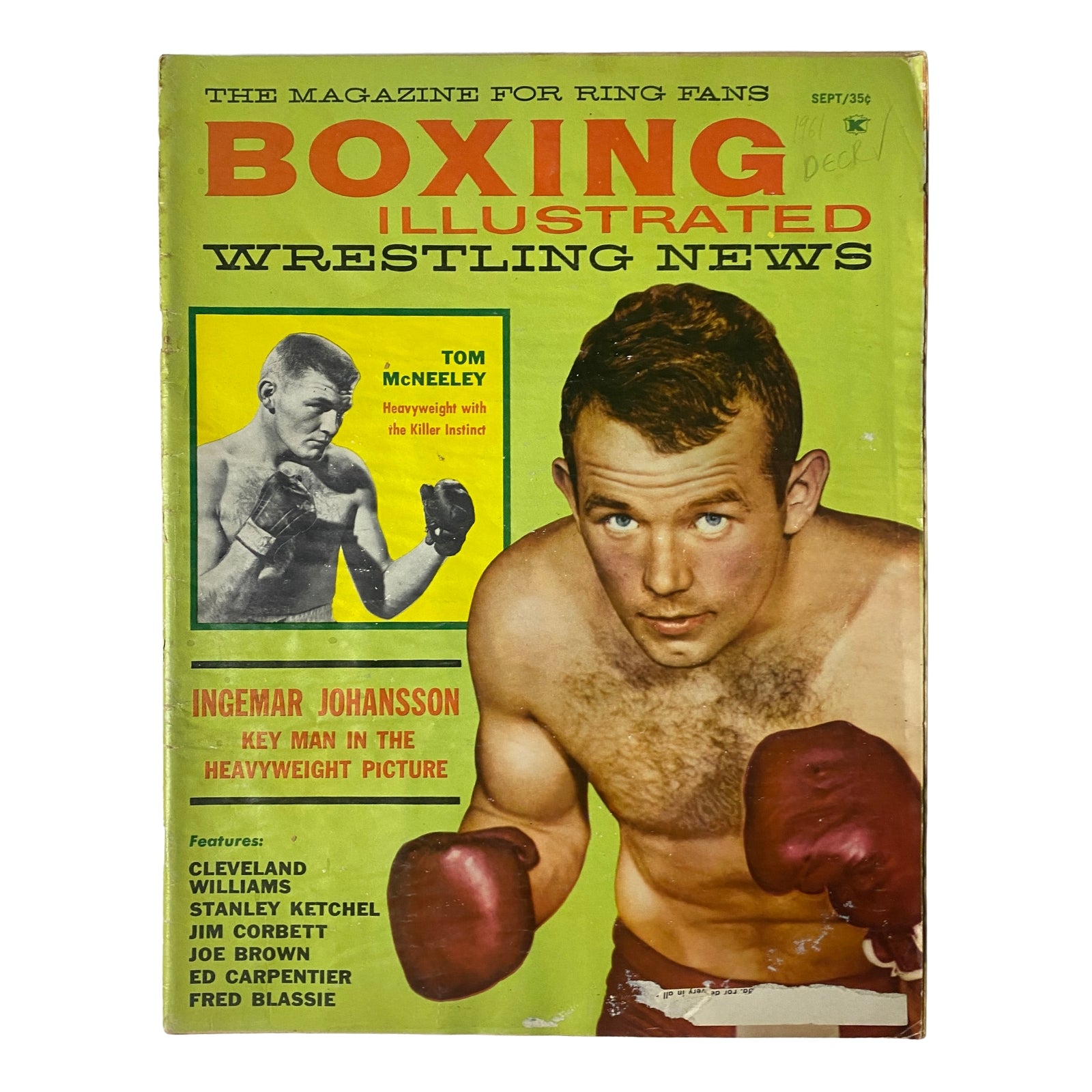 Boxing Illustrated Magazine September 1961 Ingemar Johansson No Label