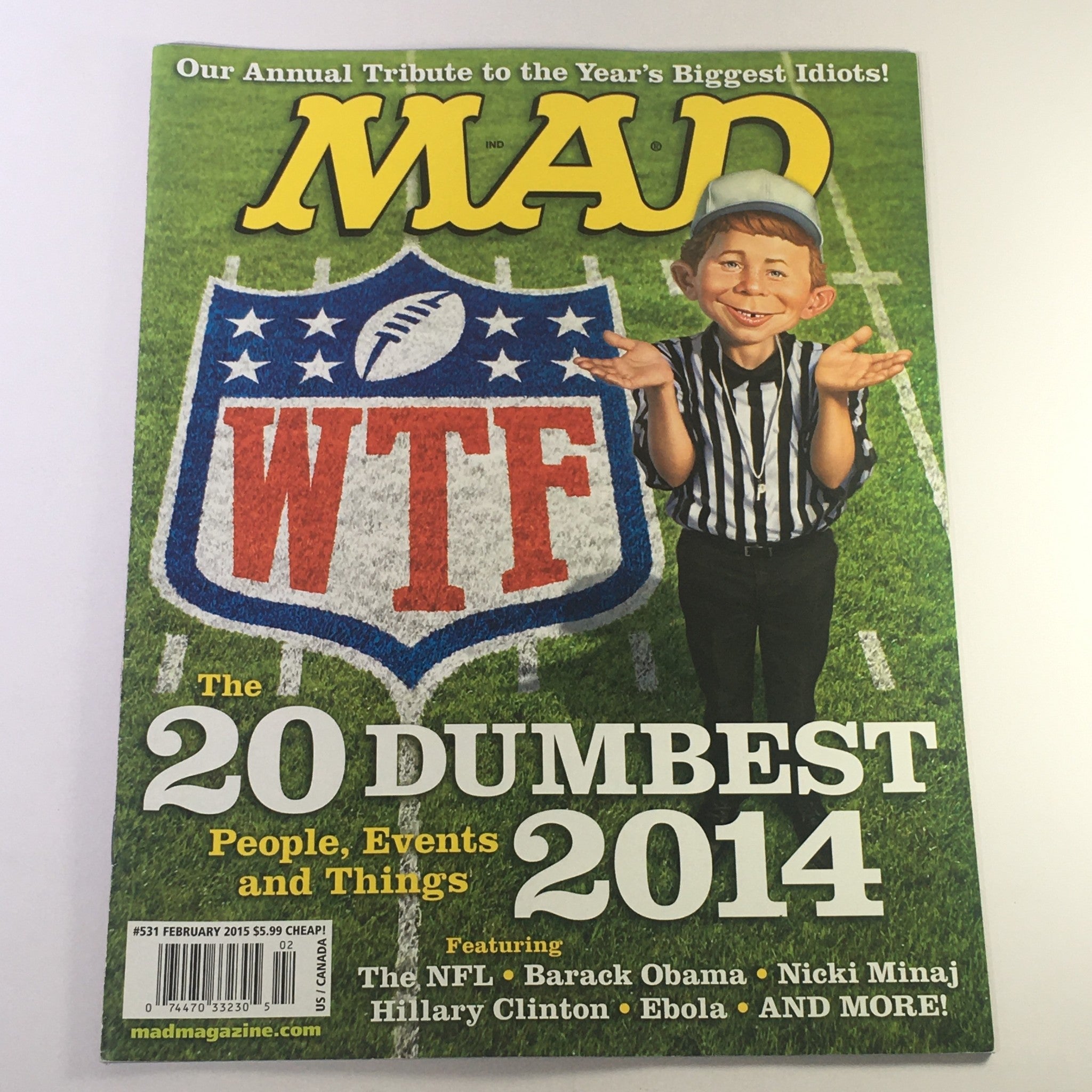 MAD Magazine February 2015 - The NFL / Barack Obama / Nicki Minaj / Ebola & More