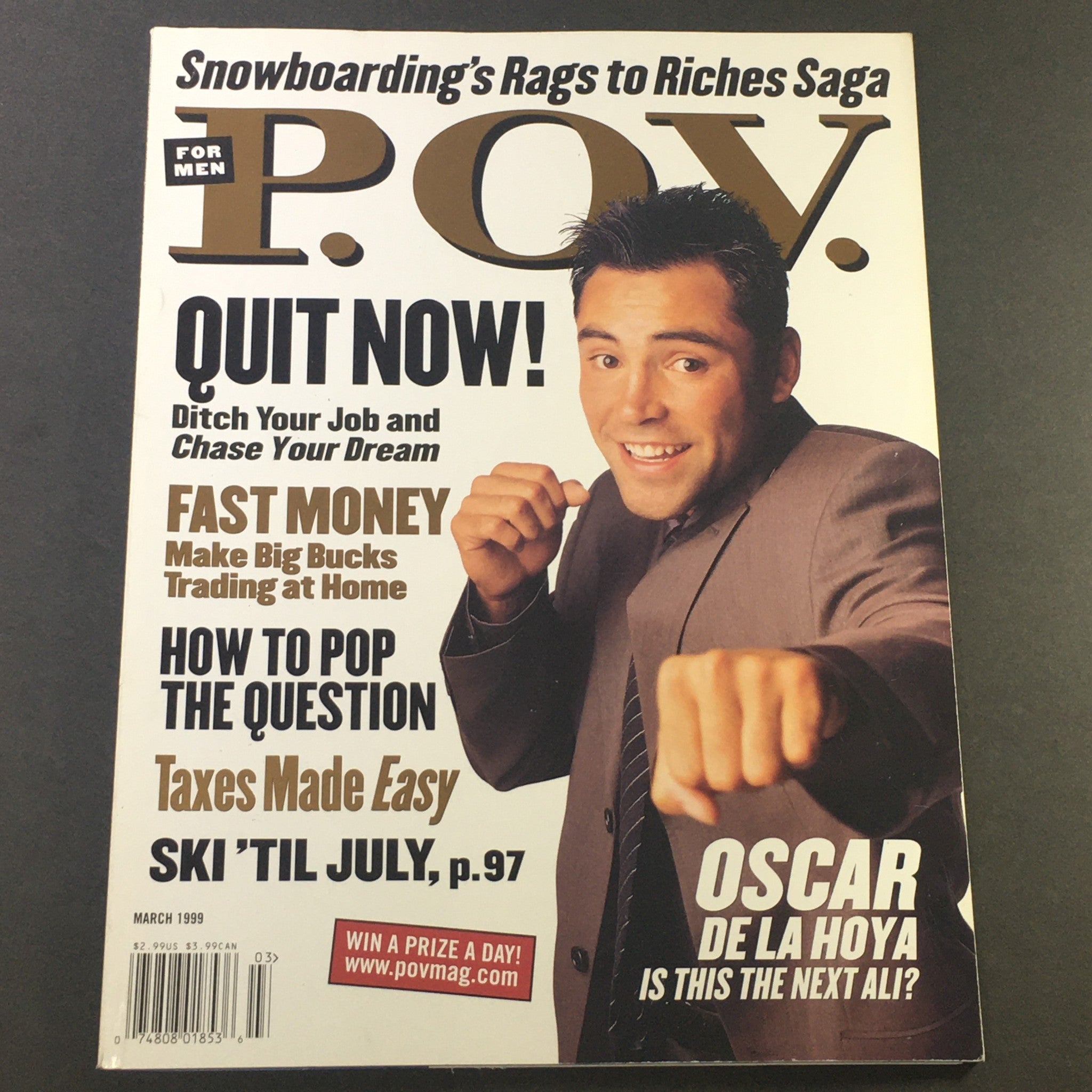 POV For Men Magazine March 1999 - Oscar De La Hoya / Snowboarding Rags to Riches