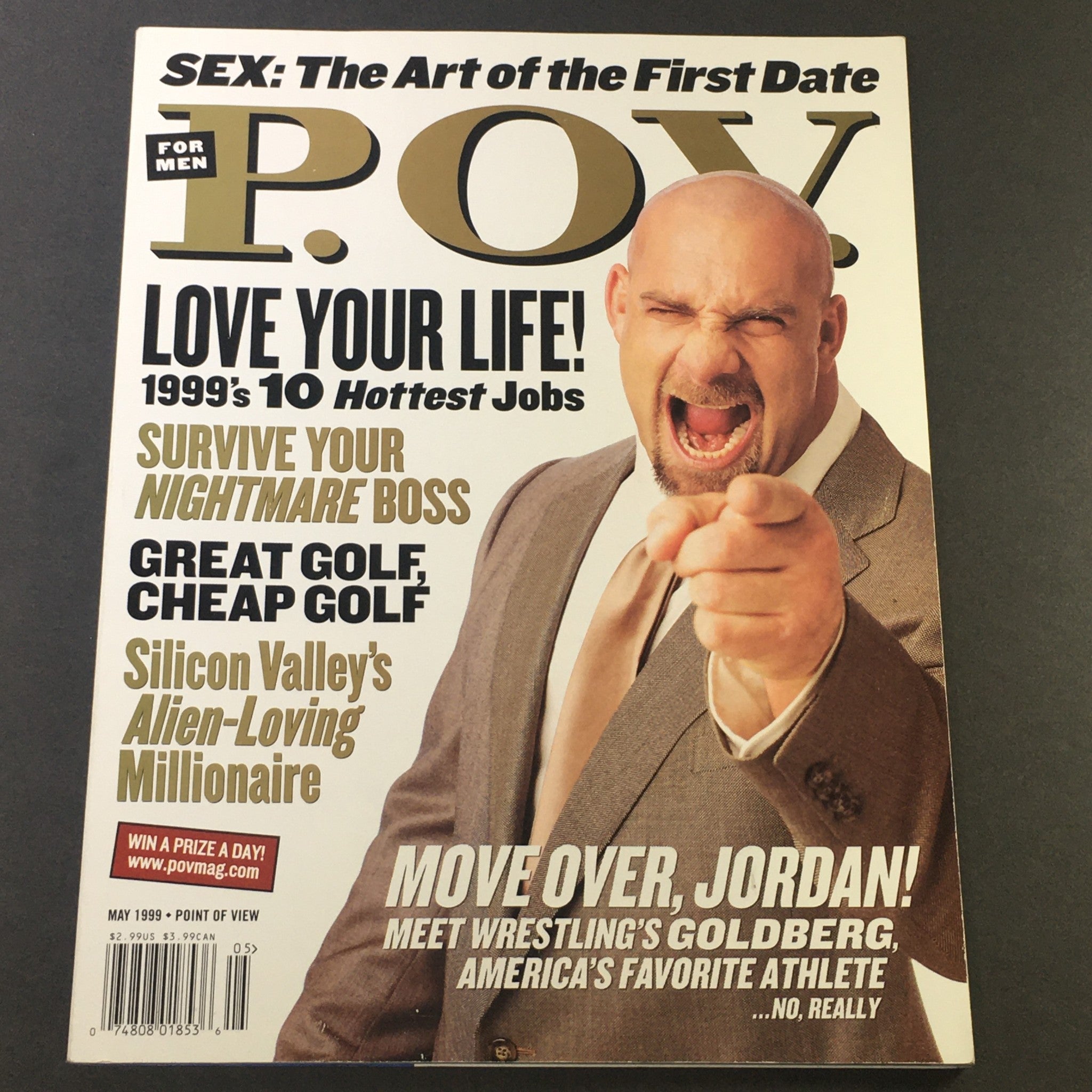 POV For Men Magazine May 1999 - Wrestler Bill Goldberg / Great Golf, Cheap Golf