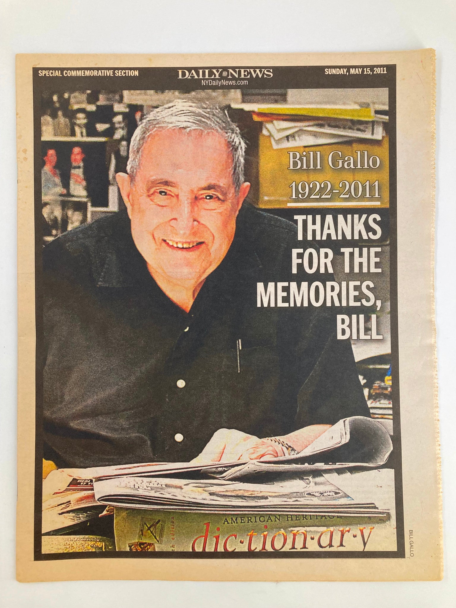 Daily News Newspaper May 15 2011 Bill Gallo 1922-2011 Thanks for the Memories