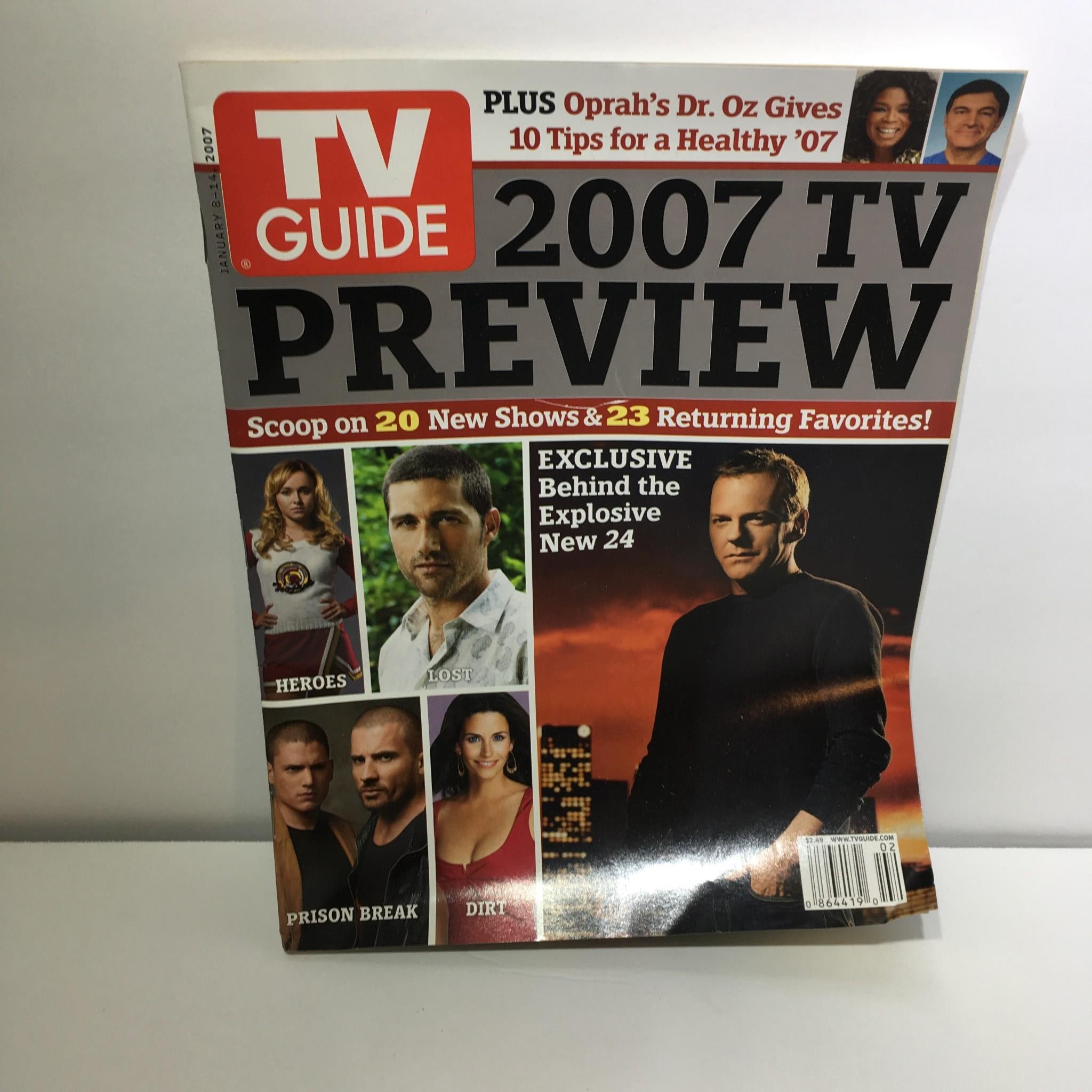 TV Guide January 8-14 2007 TV Preview Heroes, Lost, Prison Break, Dirt