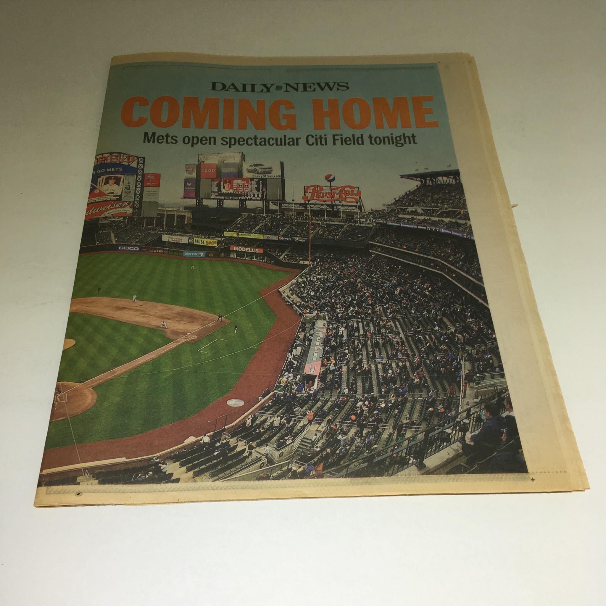 NY Daily News:4/13/09 Coming Home Mets Open Spectacular Citi Field