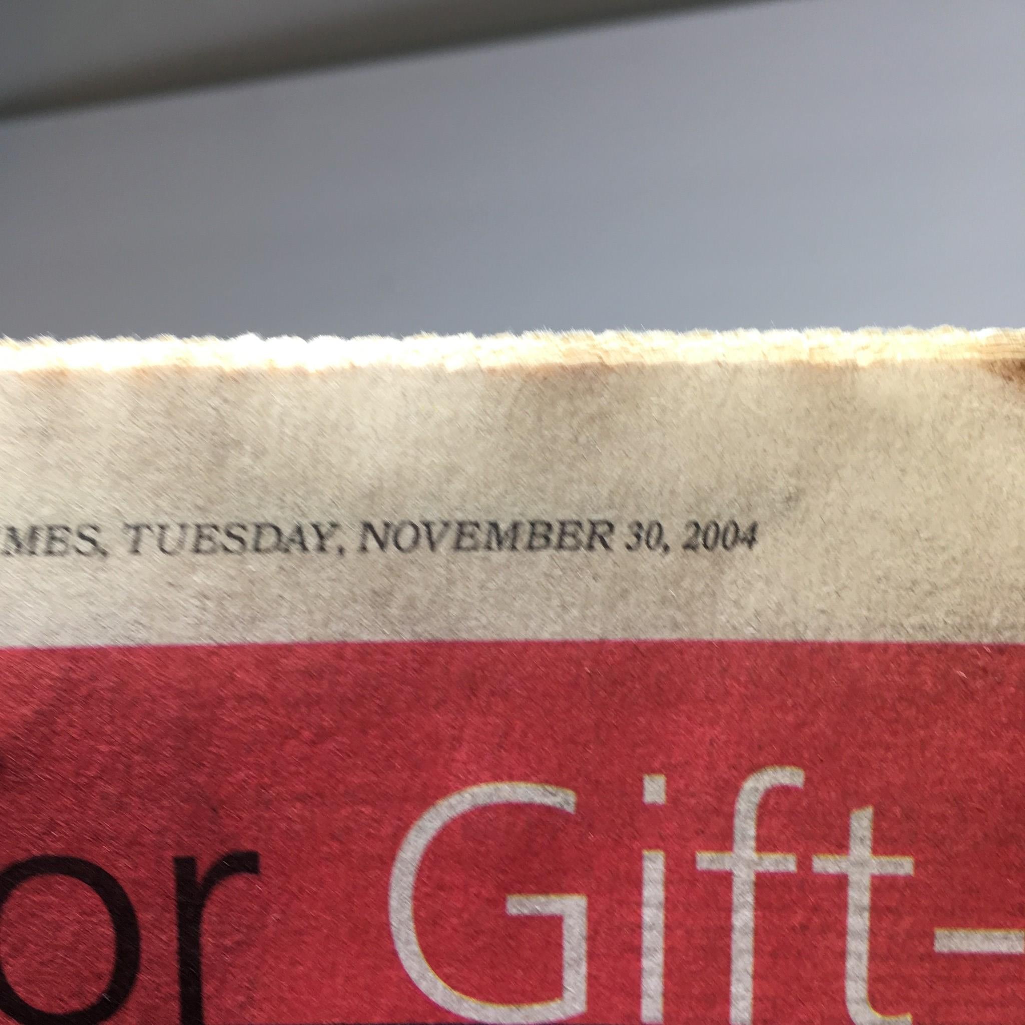 The New York Times: Nov 30 2004 A Season for Gift-Giving