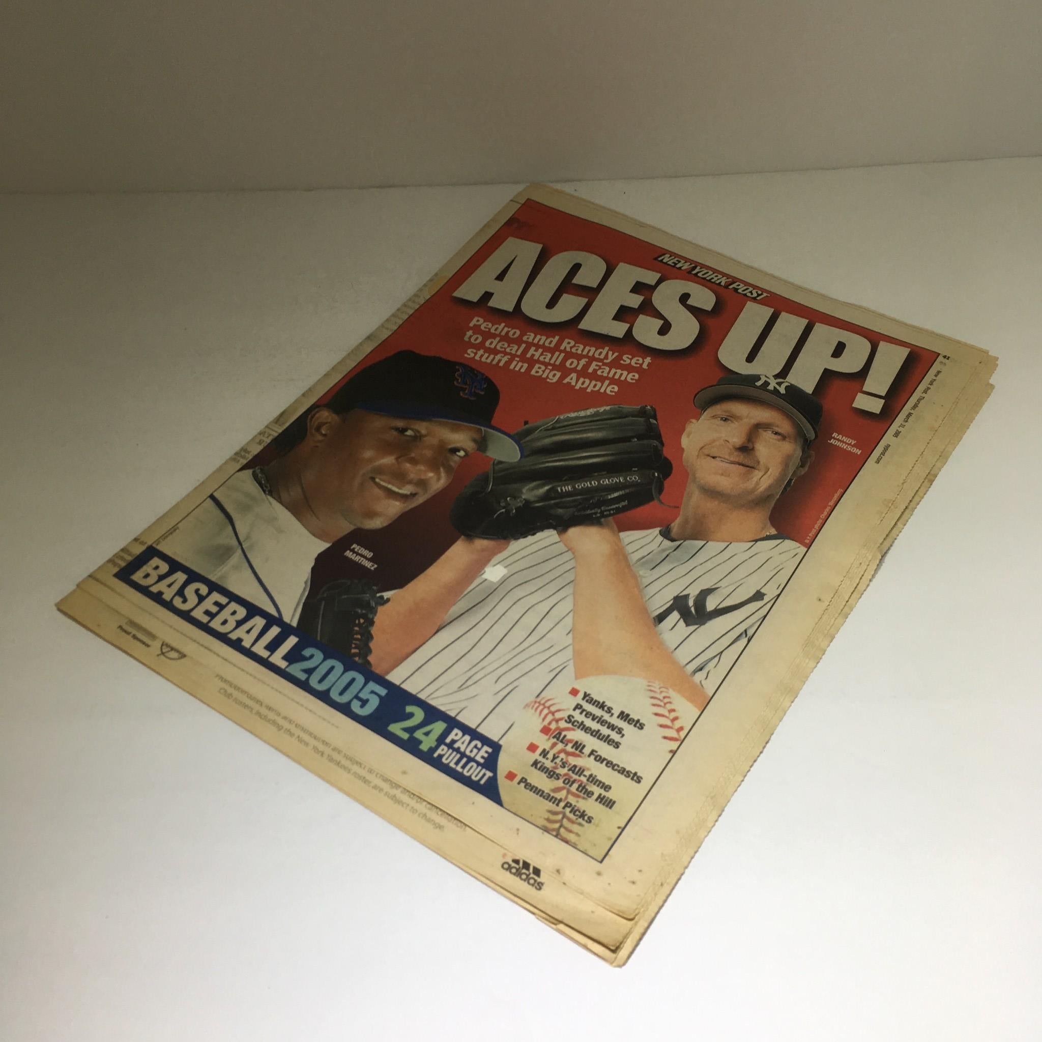 NY Post:3/31/05 Aces Up!Pedro & Randy Set 2 Deal Hall of Fame Stuff in Big Apple