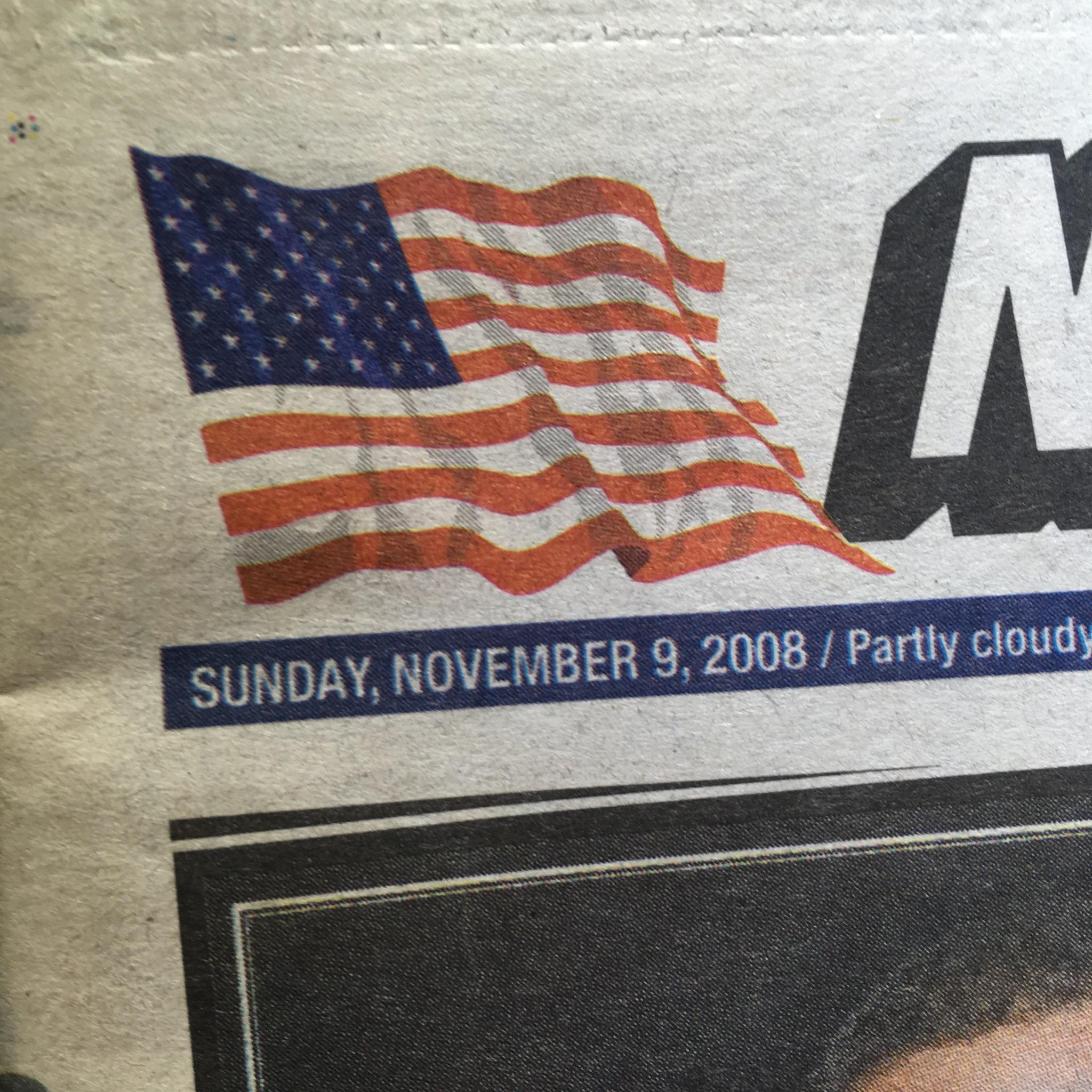 New York Post: Nov 9 2008 44th President Barack Obama