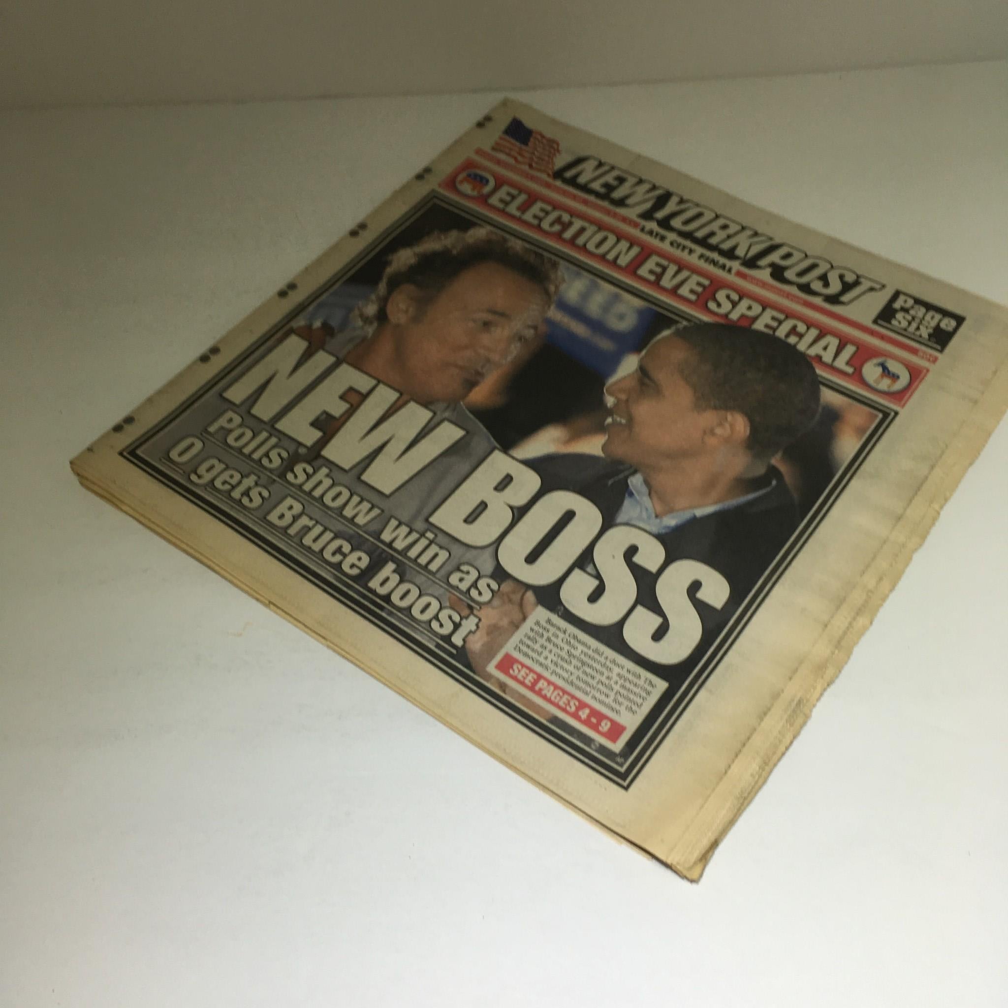 New York Post: Nov 3 2008 New Boss Polls Show Win as 0 Gets Bruce Boost