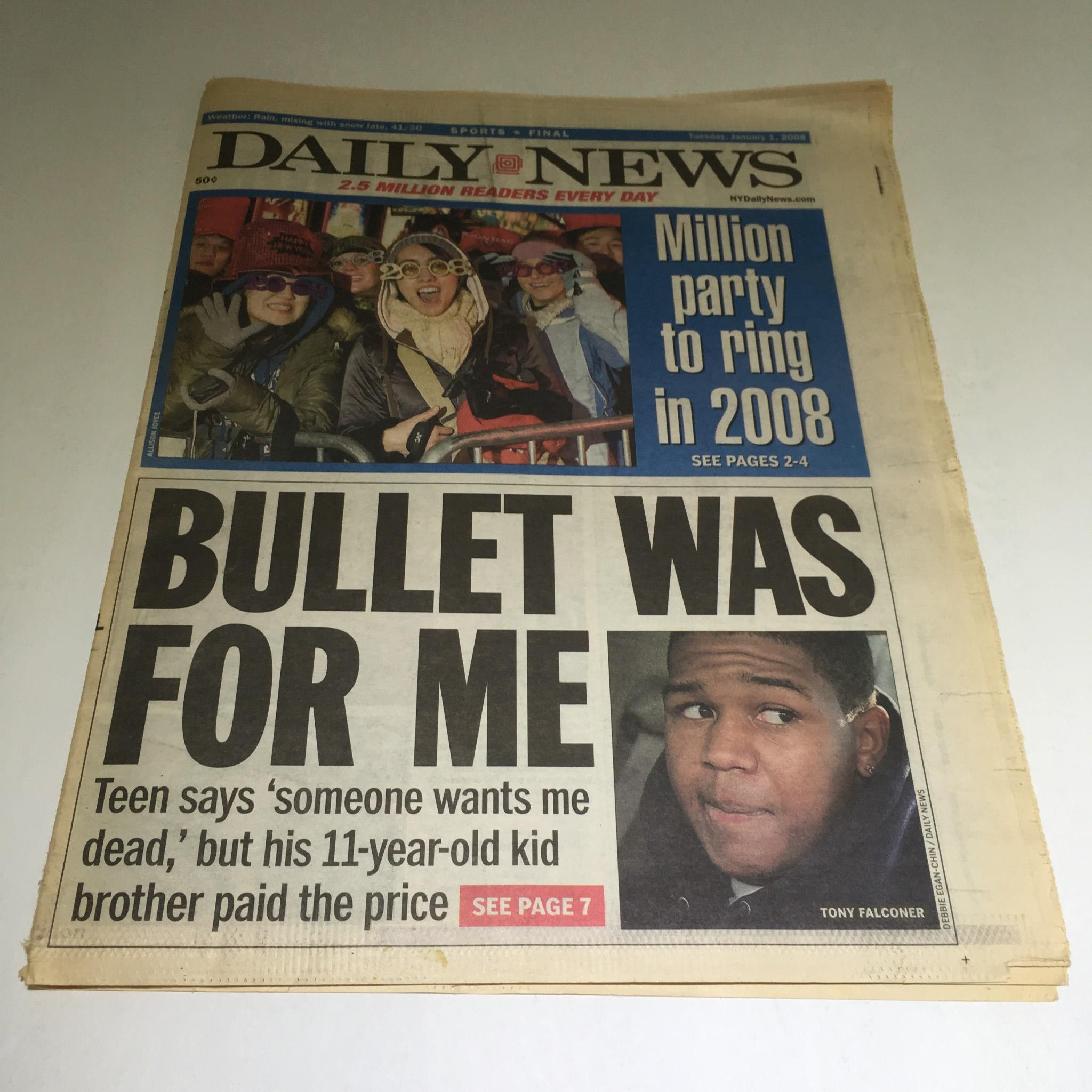 New York Daily News: Jan 1 2008 Bullet Was For Me