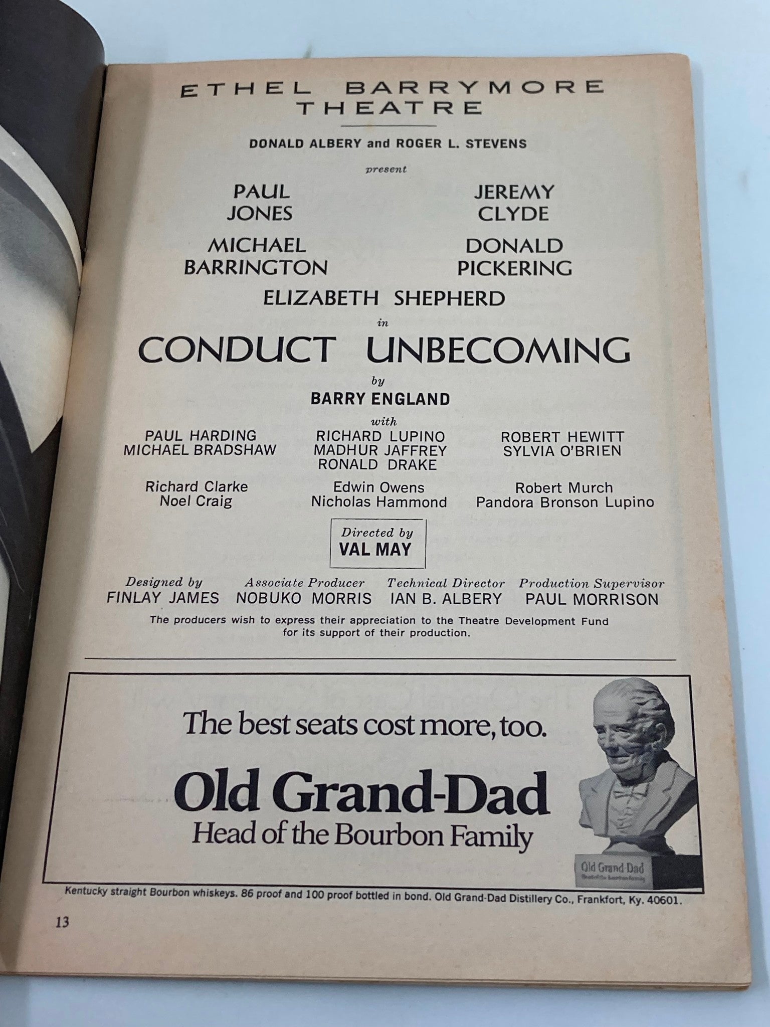 1970 Playbill Ethel Barrymore Theatre Elizabeth Shepherd in Conduct Unbecoming