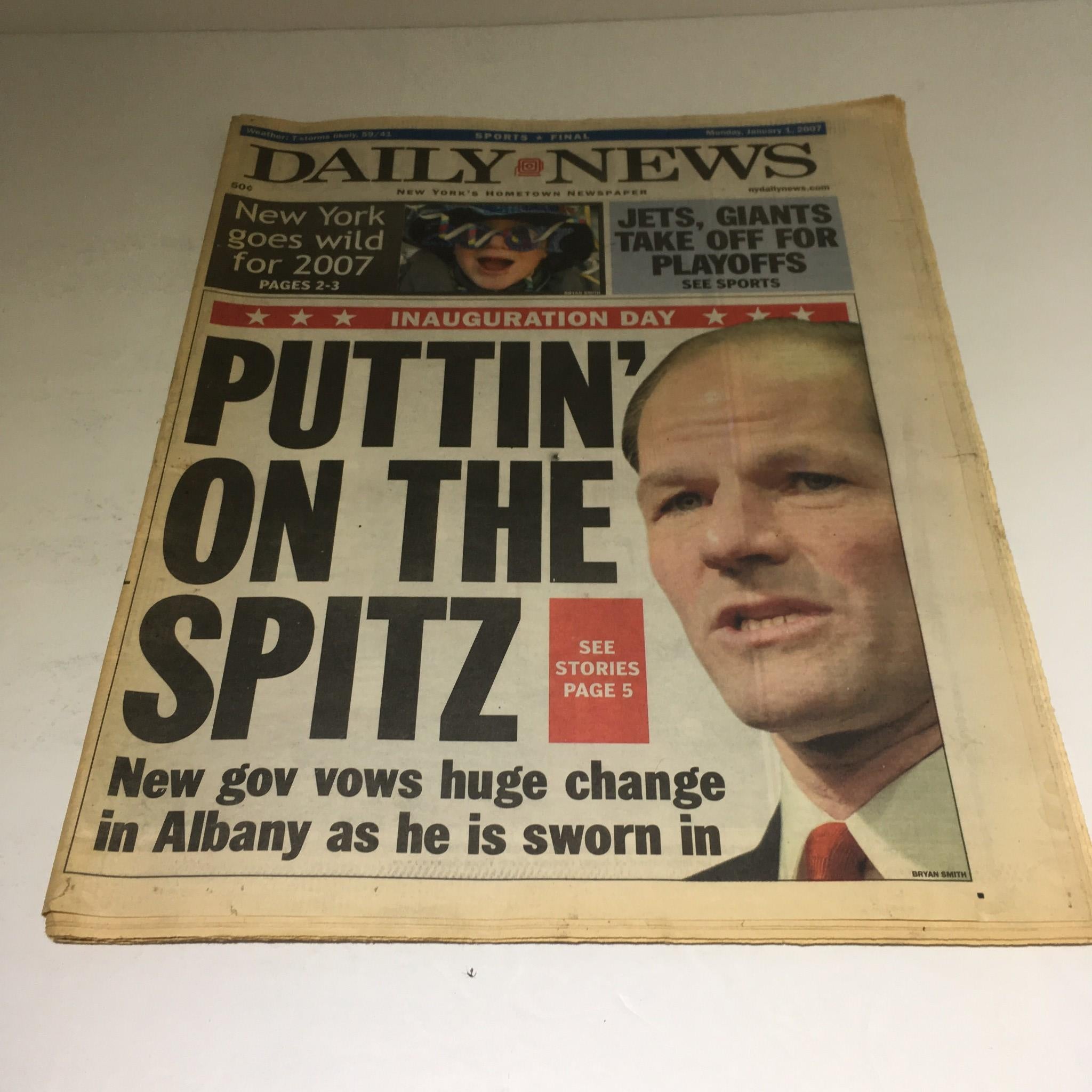 NY Daily News:1/1/07New Gov Vows Huge Change in Albany As He Is Sworn In