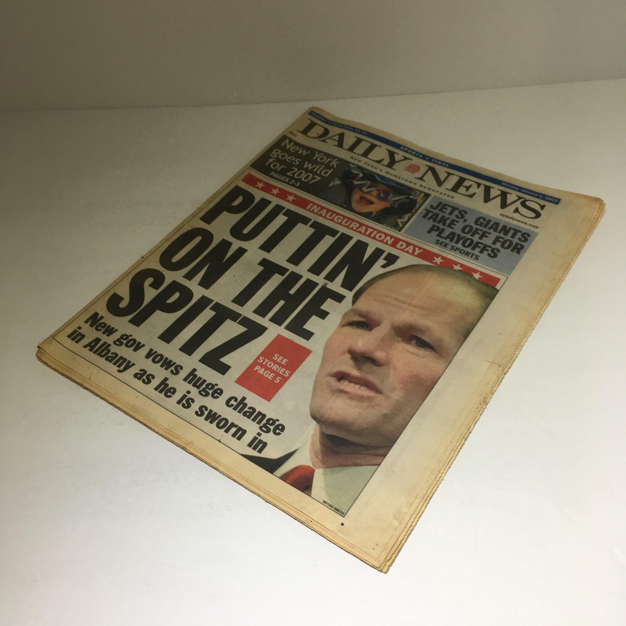 NY Daily News:1/1/07New Gov Vows Huge Change in Albany As He Is Sworn In