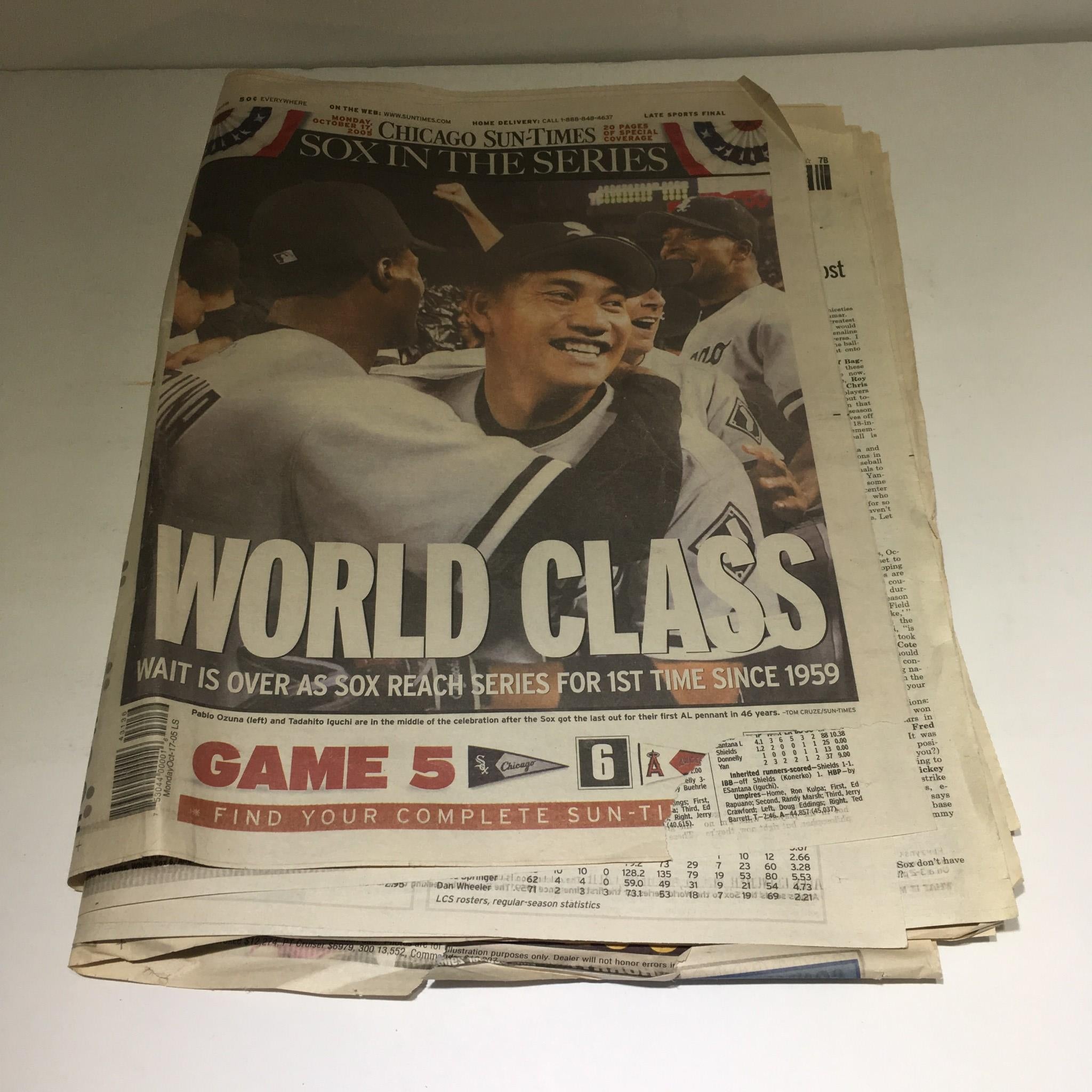 Chicago Sun-Times: 10/17/05 Sox Reach Series for 1st Time Since 1959