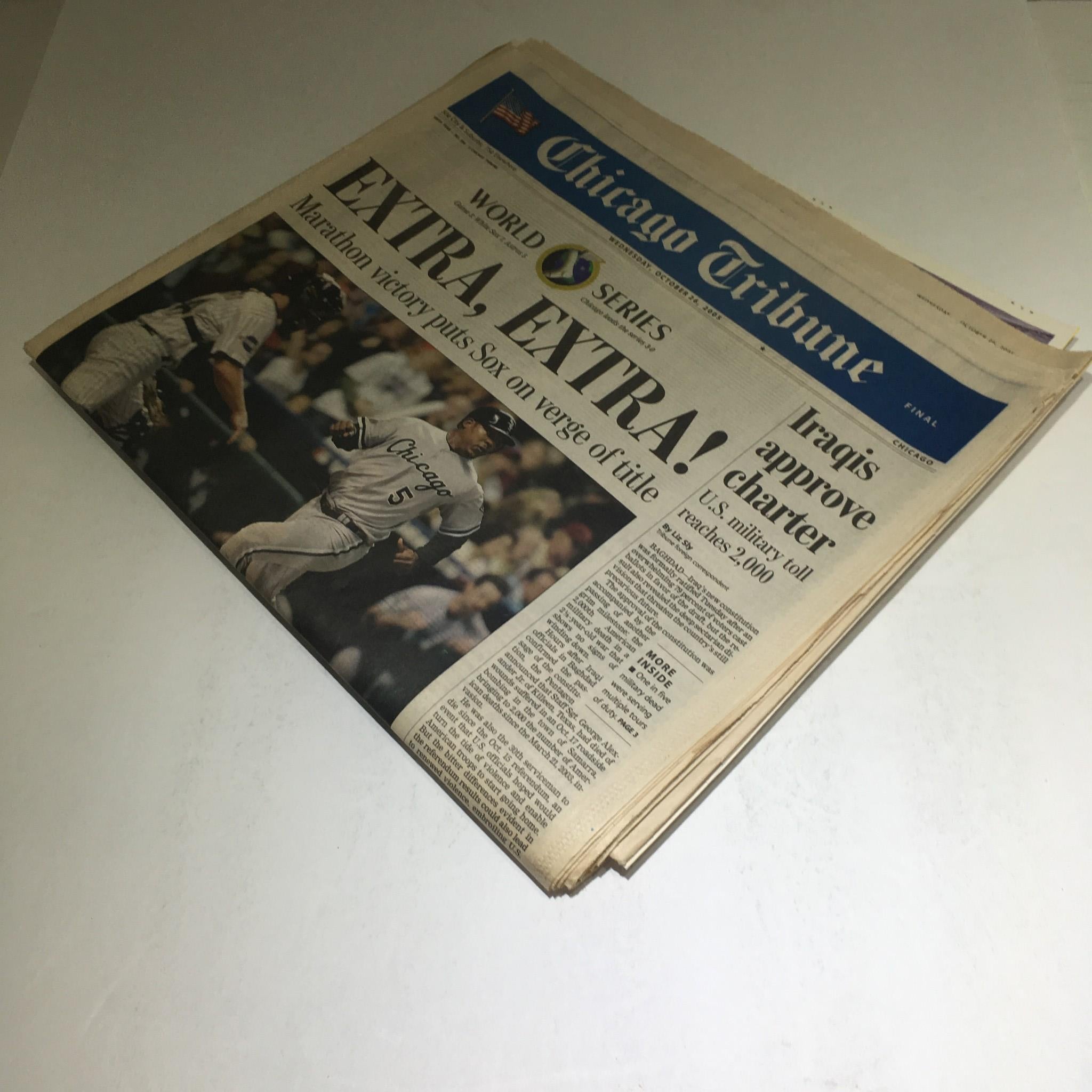 Chicago Tribune: Oct 26 2005 Marathon Victory Puts Sox on Verge of Title WS