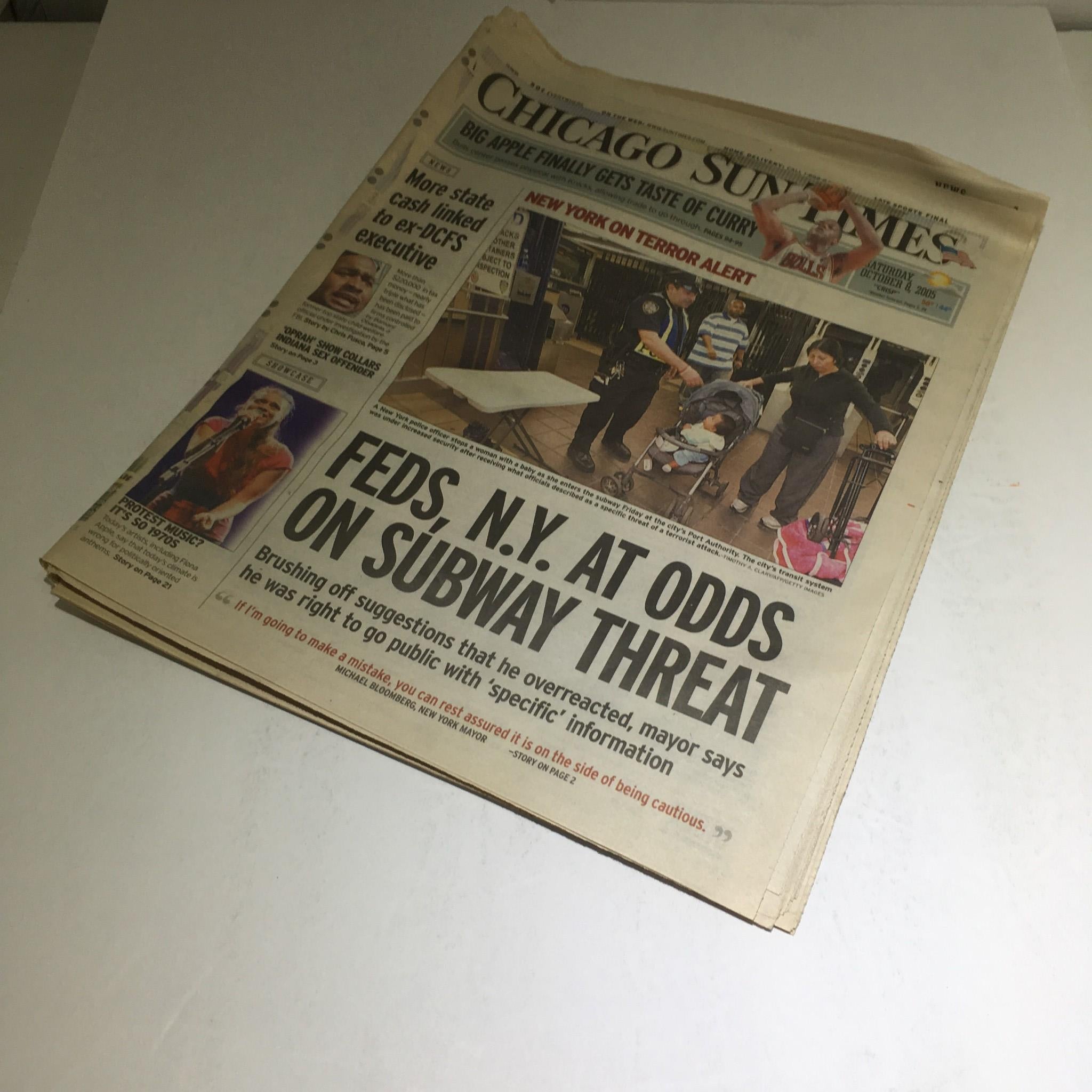 Chicago Sun-Times: Oct 8 2005 Feds NY At Odds On Subway Threat