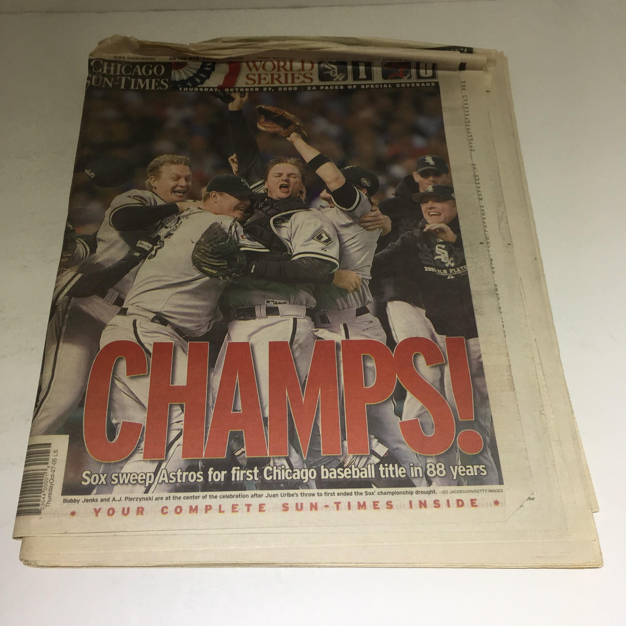 Chicago Sun-Times:10/27/05 Sox Sweep Astros for First Chicago Baseball Title WS