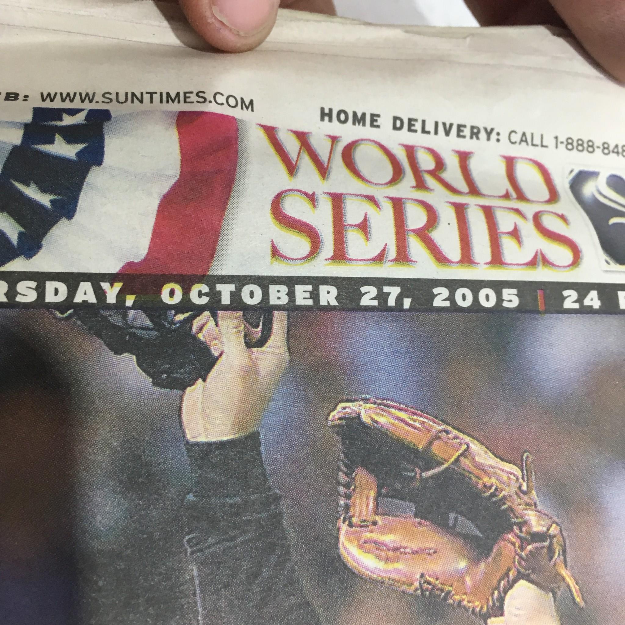 Chicago Sun-Times:10/27/05 Sox Sweep Astros for First Chicago Baseball Title WS