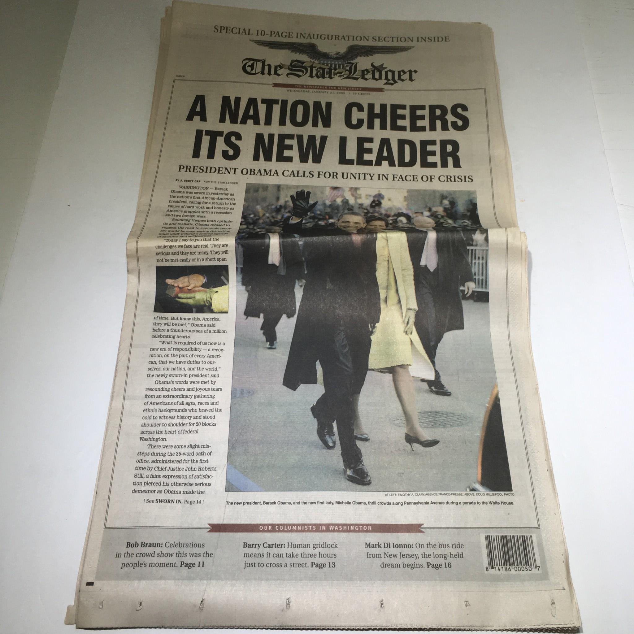 The Star Ledger: Jan 21 2009 A Nation Cheers It's New Leader