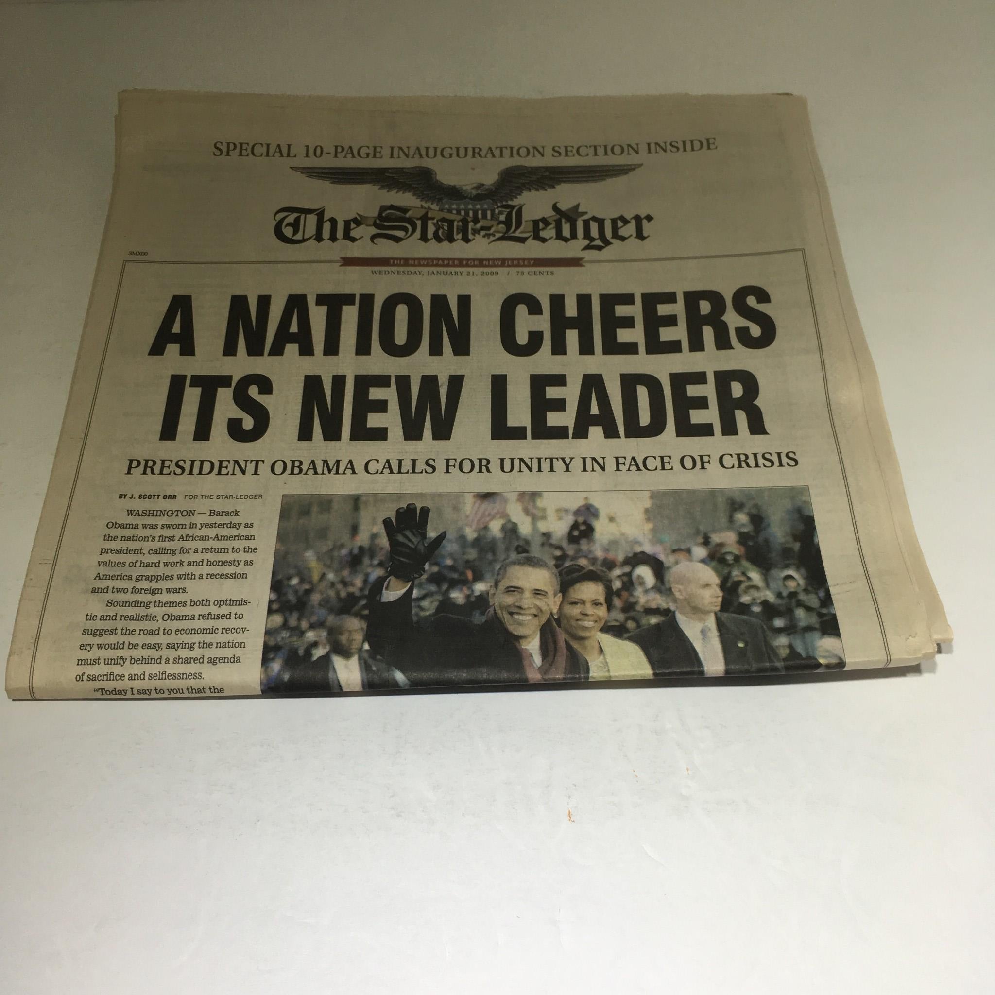 The Star Ledger: Jan 21 2009 A Nation Cheers It's New Leader